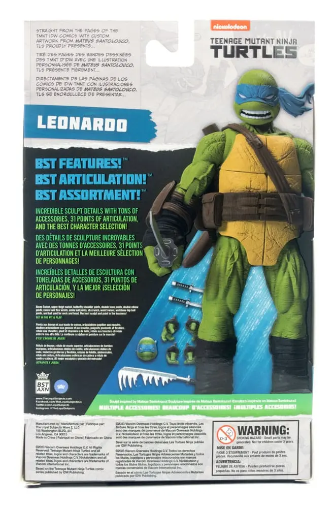 Teenage Mutant Ninja Turtles BST AXN Actionfigur Leonardo (IDW Comics) 13 cm termékfotó