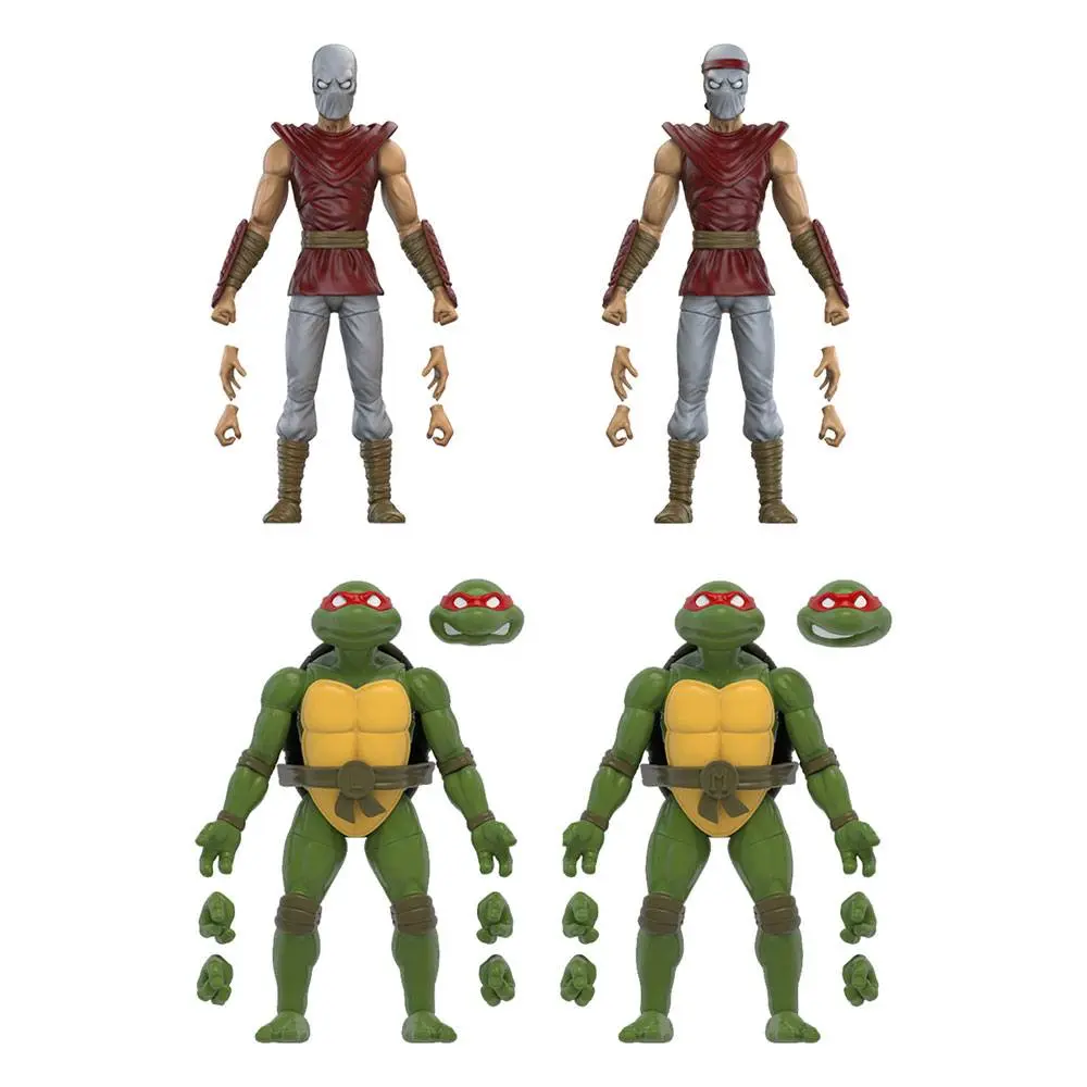 Teenage Mutant Ninja Turtles BST AXN Actionfiguren 4er-Pack Mirage Comics Foot Soldiers & Turtles Exclusive 13 cm Produktfoto