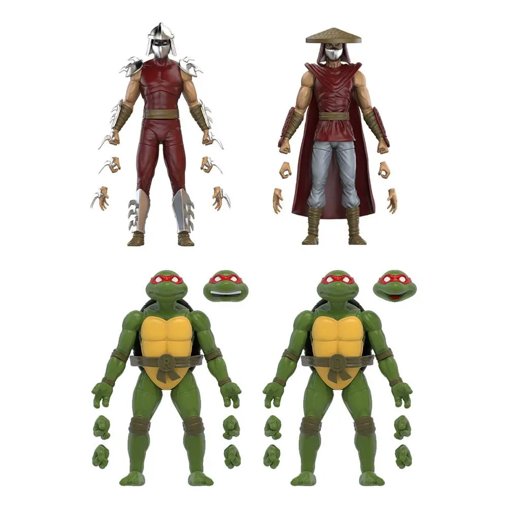 Teenage Mutant Ninja Turtles BST AXN Actionfiguren 4er-Pack Mirage Comics Shredder & Turtles Exclusive 13 cm Produktfoto