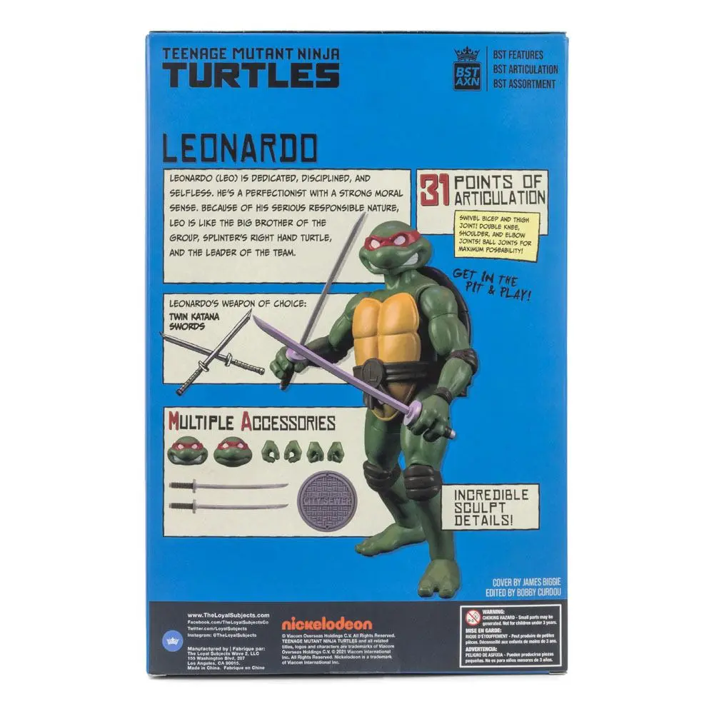 Teenage Mutant Ninja Turtles BST AXN x IDW Actionfigur & Comic Leonardo Exclusive 13 cm Produktfoto