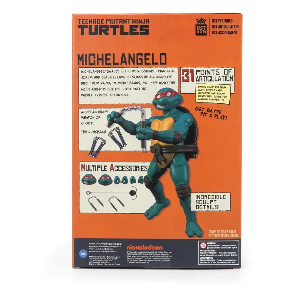 Teenage Mutant Ninja Turtles BST AXN x IDW Actionfigur & Comic Michelangelo Exclusive 13 cm Produktfoto