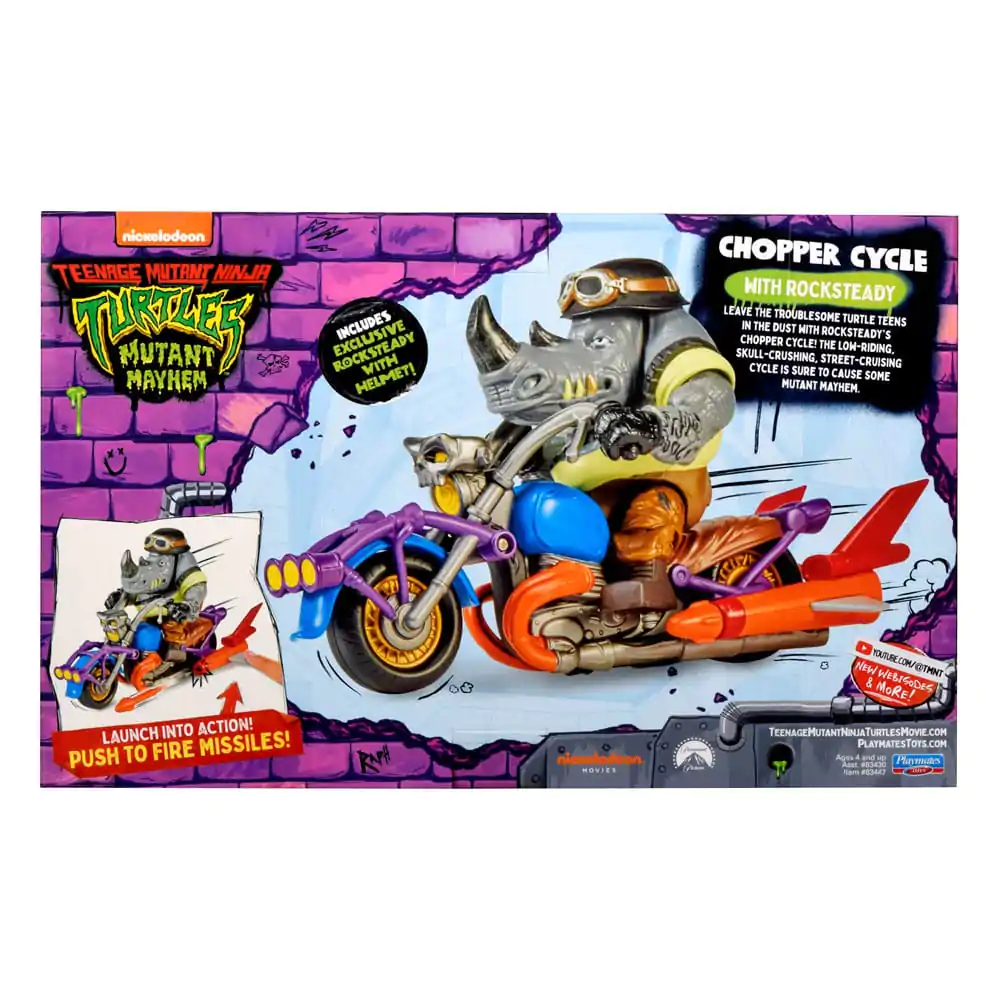 Teenage Mutant Ninja Turtles Actionfigur Chopper mit Rocksteady termékfotó