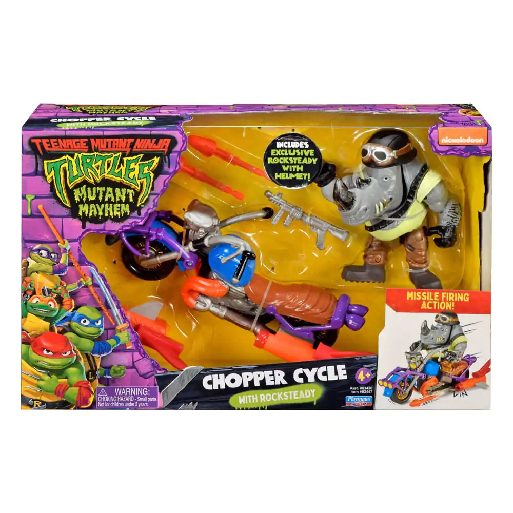 Teenage Mutant Ninja Turtles Actionfigur Chopper mit Rocksteady termékfotó