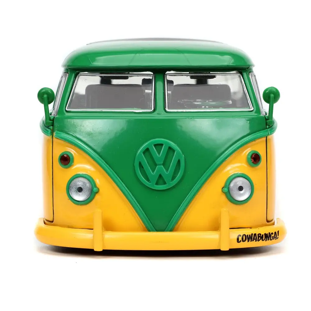 Teenage Mutant Ninja Turtles Hollywood Rides Diecast Modell 1/24 1962 VW Bus mit Leonardo Figur Produktfoto