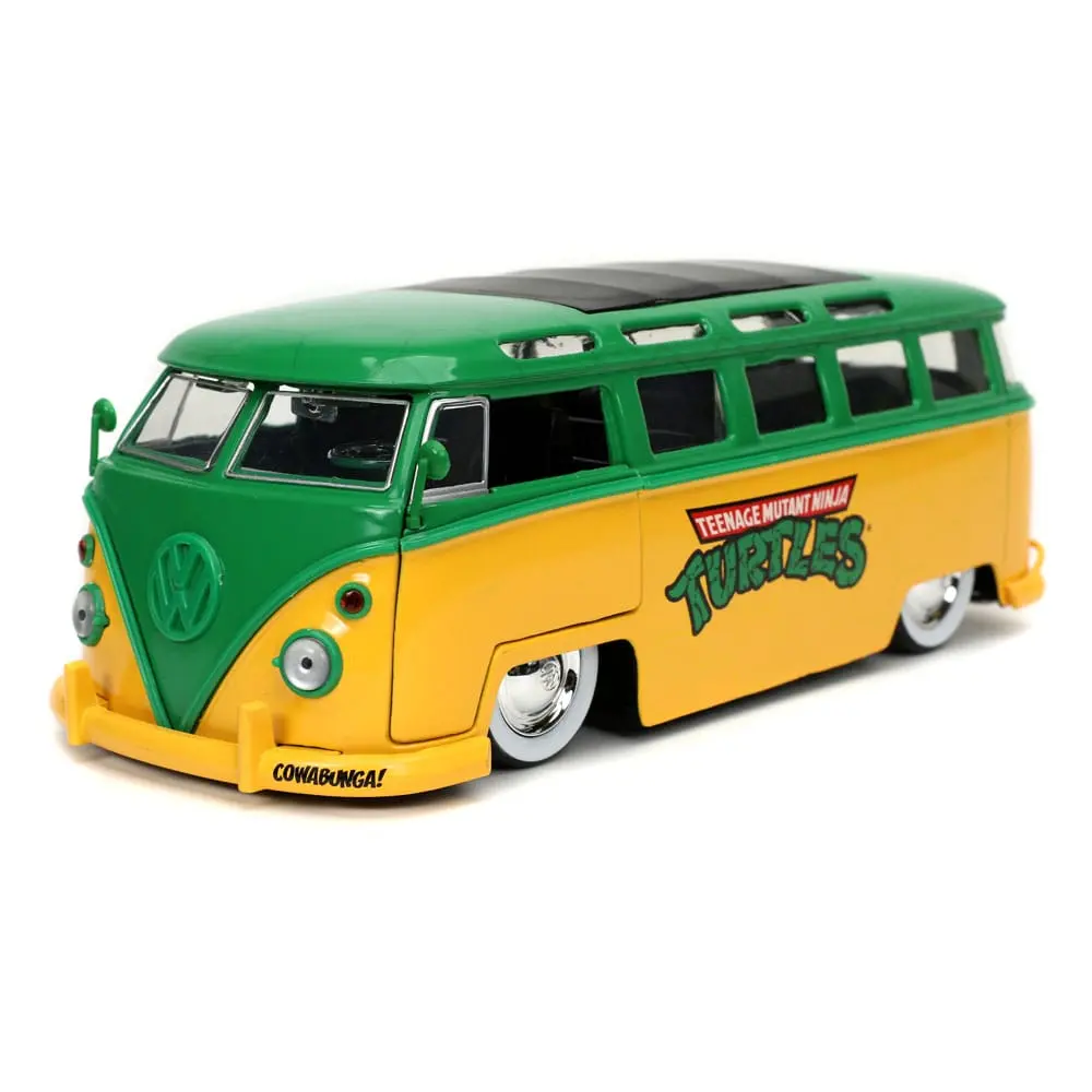 Teenage Mutant Ninja Turtles Hollywood Rides Diecast Modell 1/24 1962 VW Bus mit Leonardo Figur Produktfoto