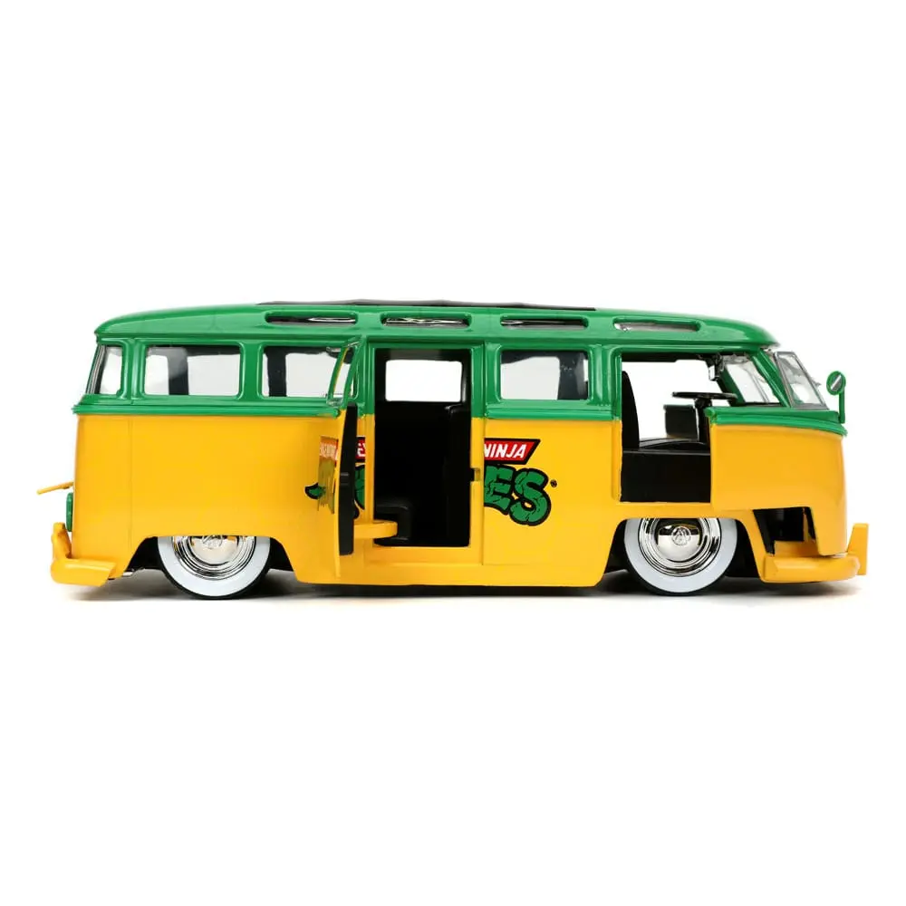 Teenage Mutant Ninja Turtles Hollywood Rides Diecast Modell 1/24 1962 VW Bus mit Leonardo Figur Produktfoto