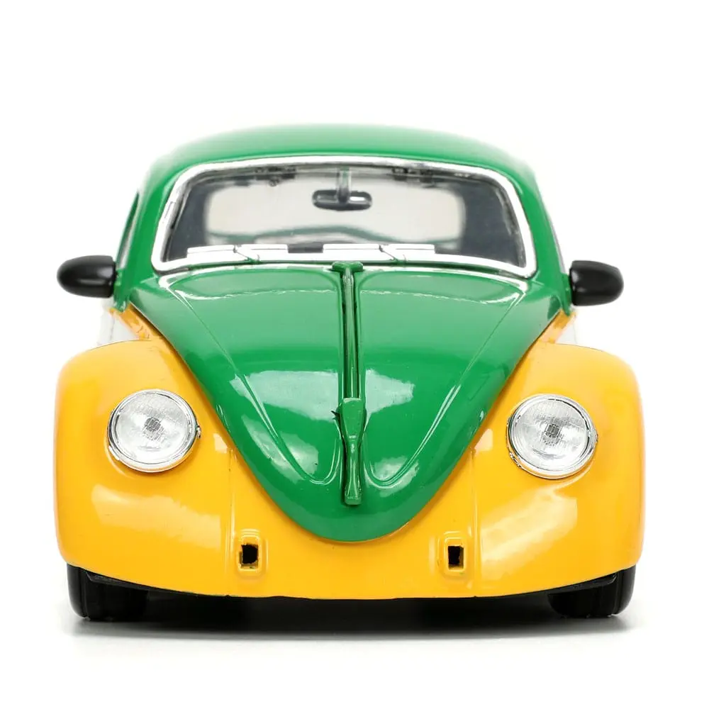 Teenage Mutant Ninja Turtles Hollywood Rides Diecast Modell 1/24 VW Drag Beetle mit Michelangelo Figur Produktfoto