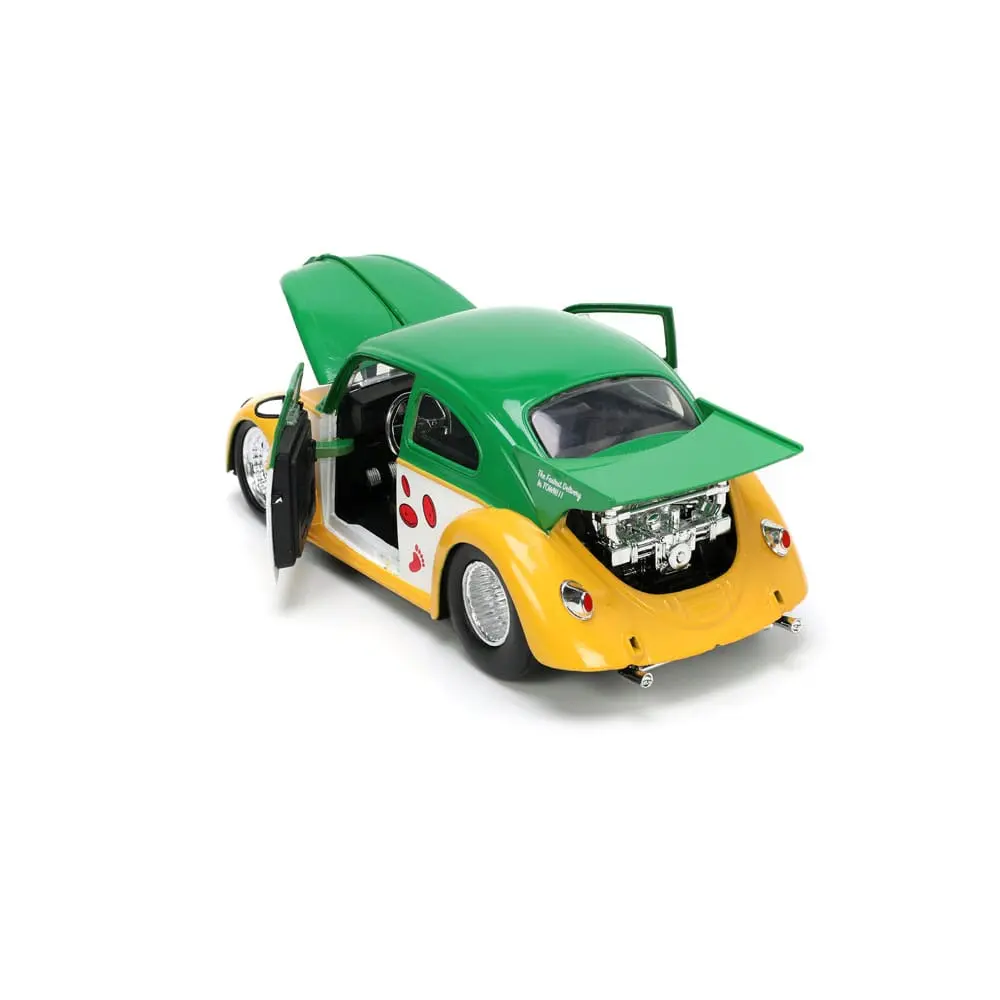Teenage Mutant Ninja Turtles Hollywood Rides Diecast Modell 1/24 VW Drag Beetle mit Michelangelo Figur Produktfoto