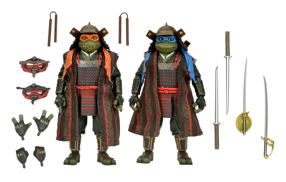 Teenage Mutant Ninja Turtles III Action Figur 2er-Pack Leonardo & Michelangelo 18 cm Produktfoto