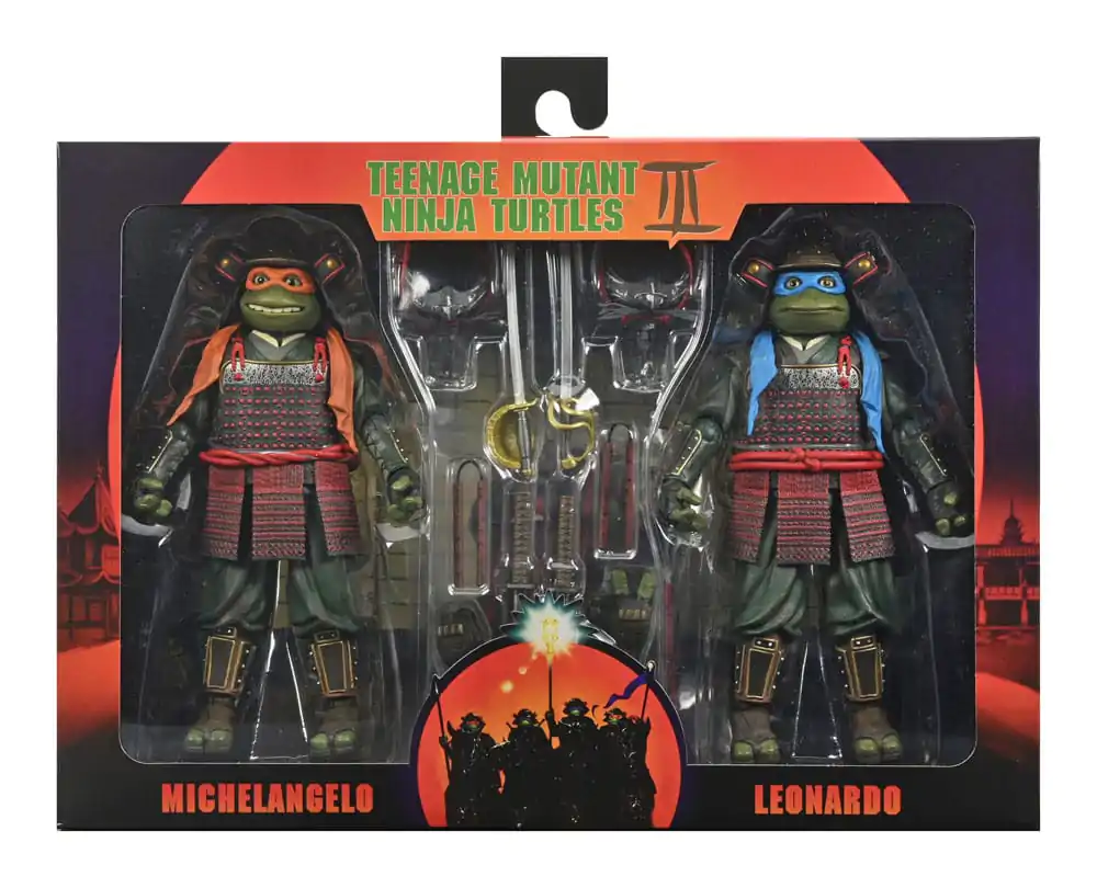 Teenage Mutant Ninja Turtles III Action Figur 2er-Pack Leonardo & Michelangelo 18 cm Produktfoto