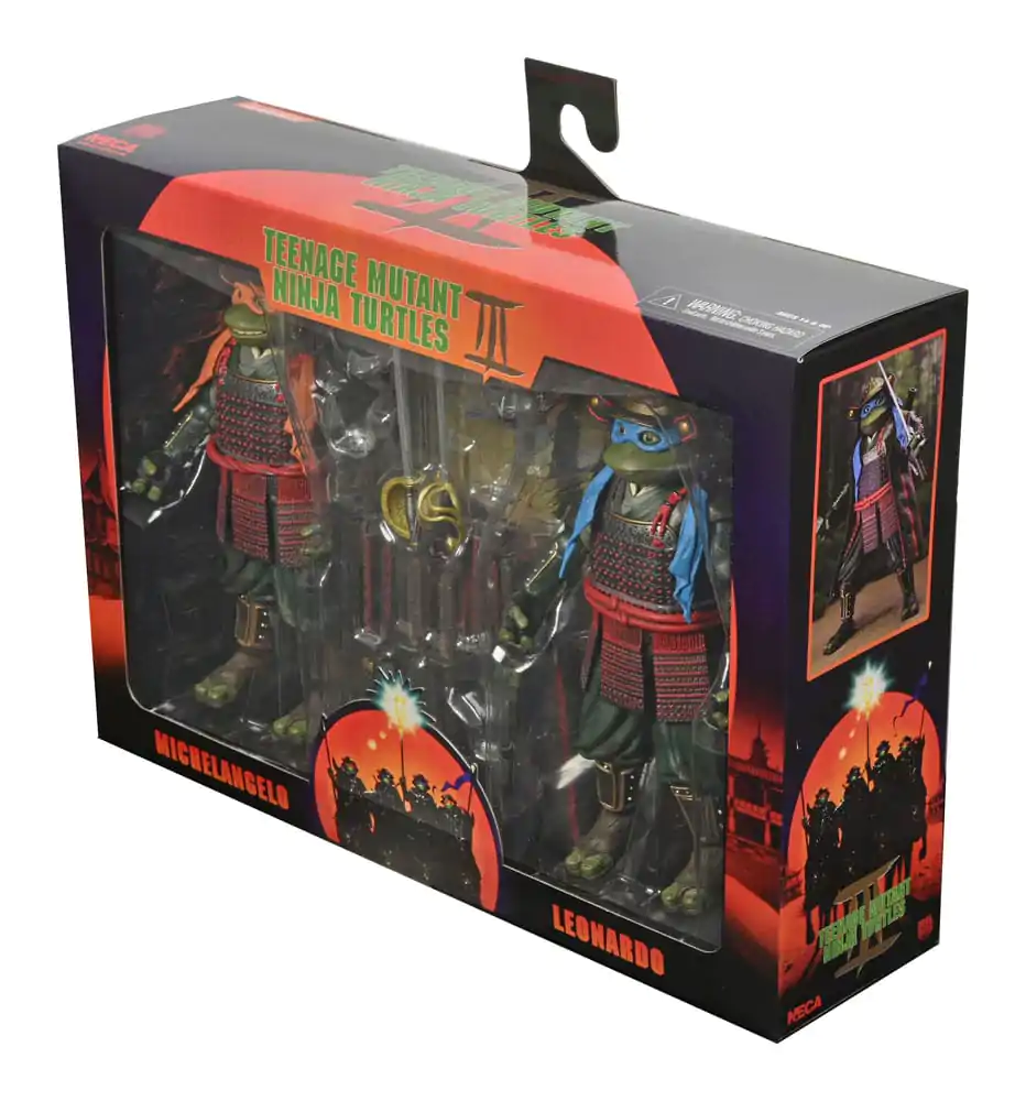 Teenage Mutant Ninja Turtles III Action Figur 2er-Pack Leonardo & Michelangelo 18 cm Produktfoto