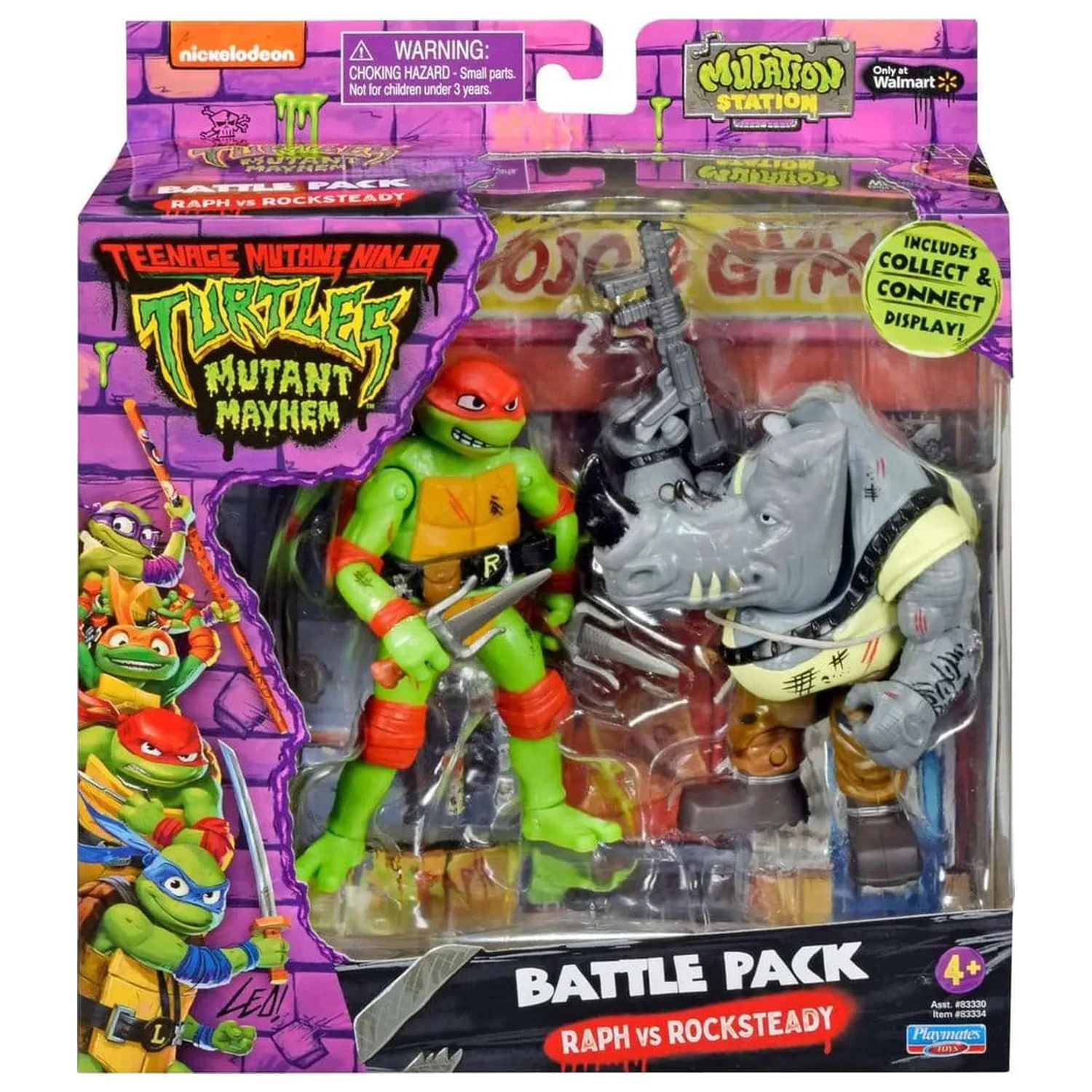 Teenage Mutant Ninja Turtles: Mutant Mayhem Battle Pack Actionfiguren Raphael vs. Rocksteady 11 cm Produktfoto