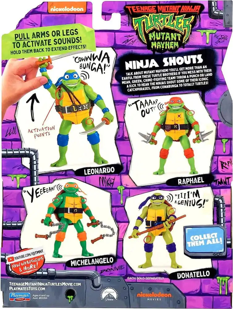 Teenage Mutant Ninja Turtles: Mutant Mayhem Ninja Shouts Action Figur Donatello 14 cm Produktfoto