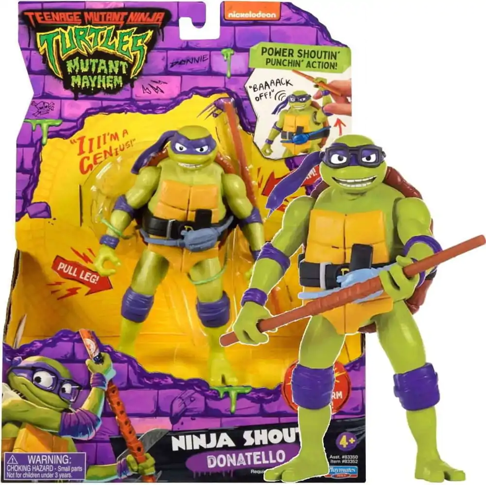 Teenage Mutant Ninja Turtles: Mutant Mayhem Ninja Shouts Action Figur Donatello 14 cm Produktfoto