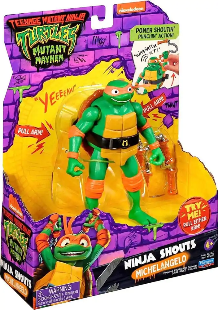 Teenage Mutant Ninja Turtles: Mutant Mayhem Ninja Shouts Aktionsfigur Michelangelo 14 cm Produktfoto