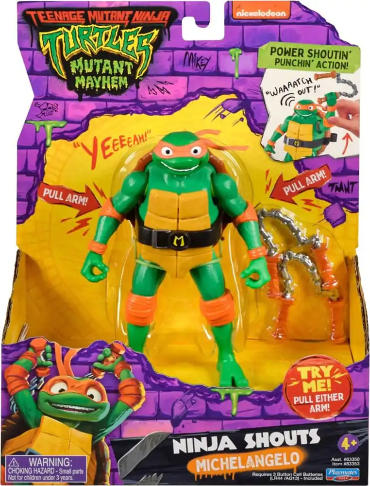 Teenage Mutant Ninja Turtles: Mutant Mayhem Ninja Shouts Aktionsfigur Michelangelo 14 cm Produktfoto