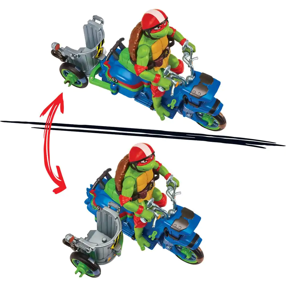 Teenage Mutant Ninja Turtles: Mutant Mayhem Action Figur Raphael & Scooter mit Beiwagen 11 cm Produktfoto