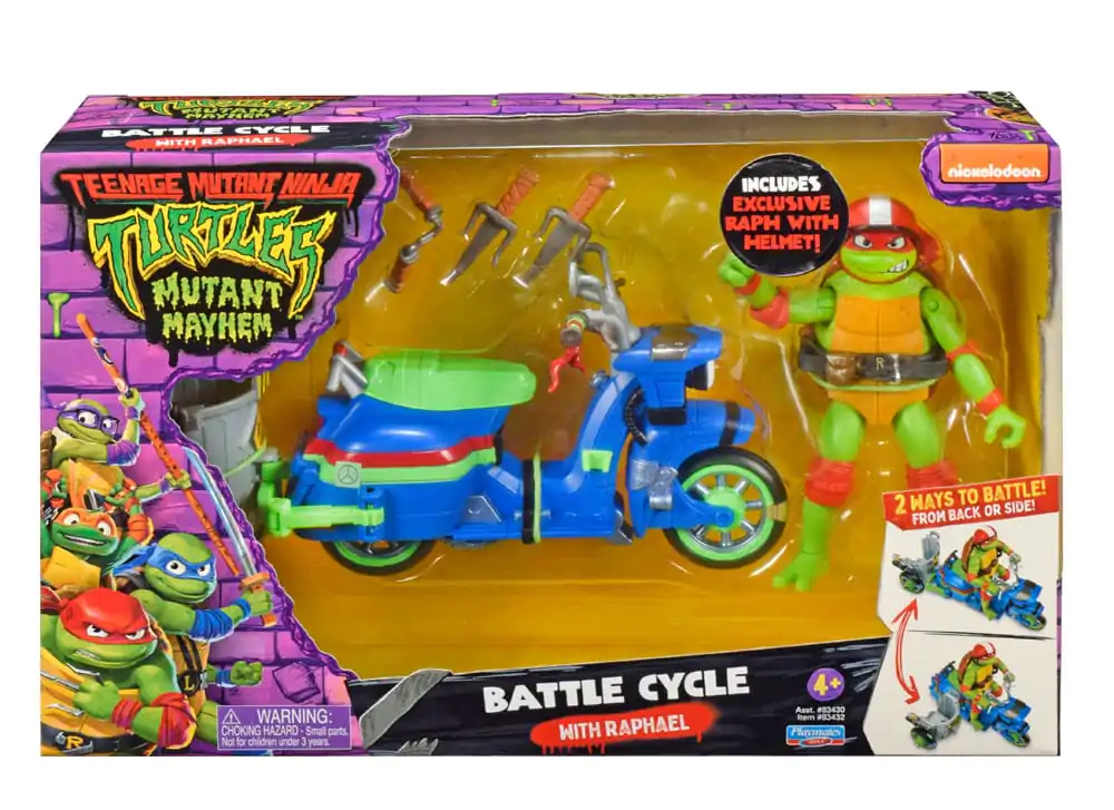 Teenage Mutant Ninja Turtles: Mutant Mayhem Action Figur Raphael & Scooter mit Beiwagen 11 cm Produktfoto