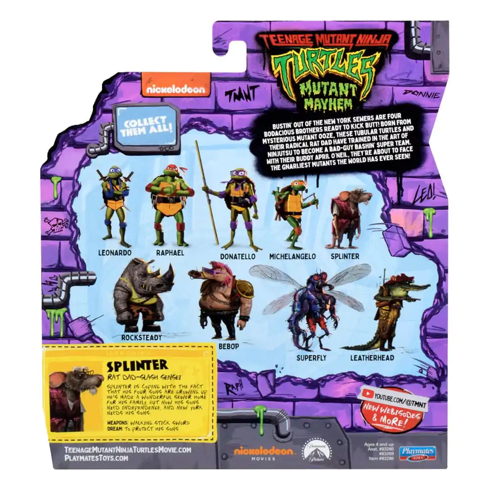Teenage Mutant Ninja Turtles: Mutant Mayhem Action Figur Splinter 10 cm Produktfoto