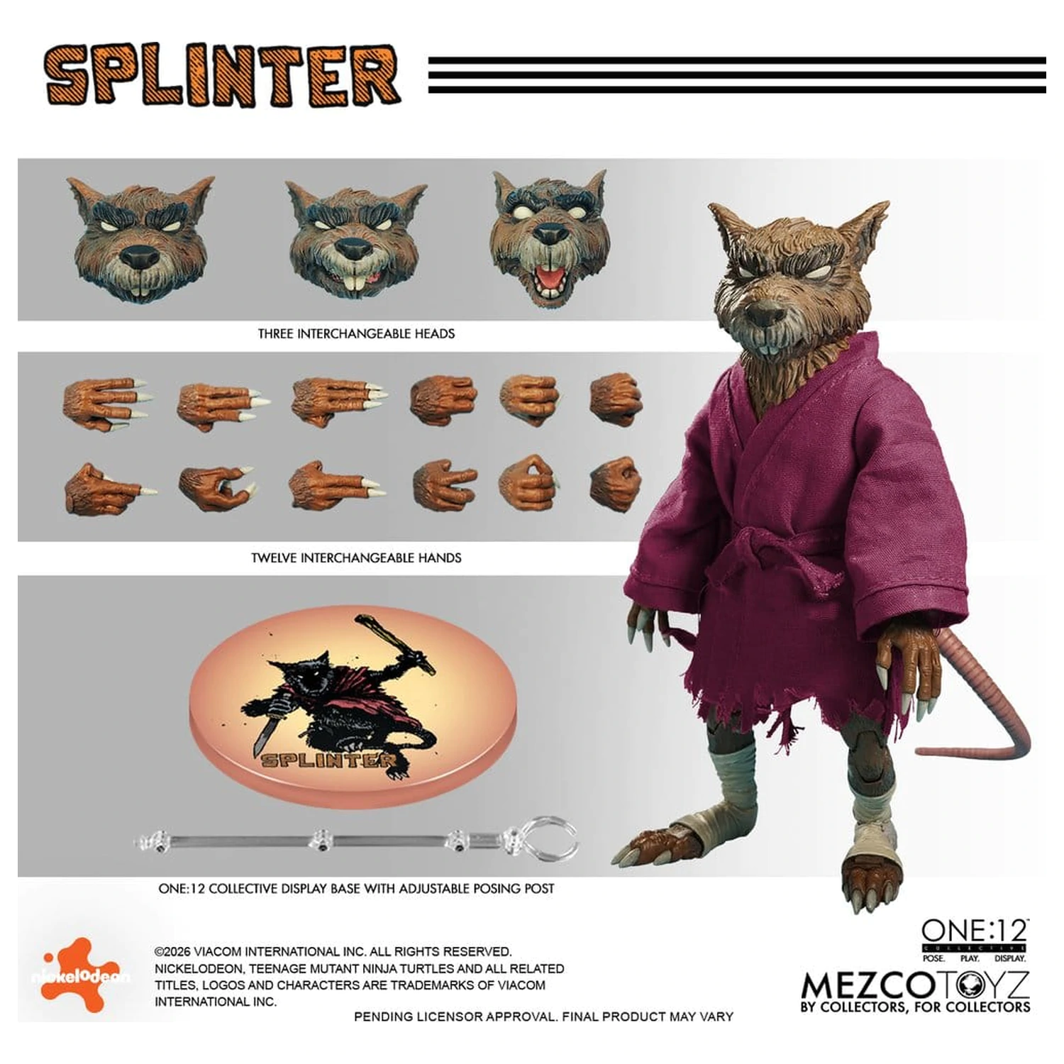 Teenage Mutant Ninja Turtles One:12 Collective Action Figur 1/12 Splinter 17 cm Produktfoto
