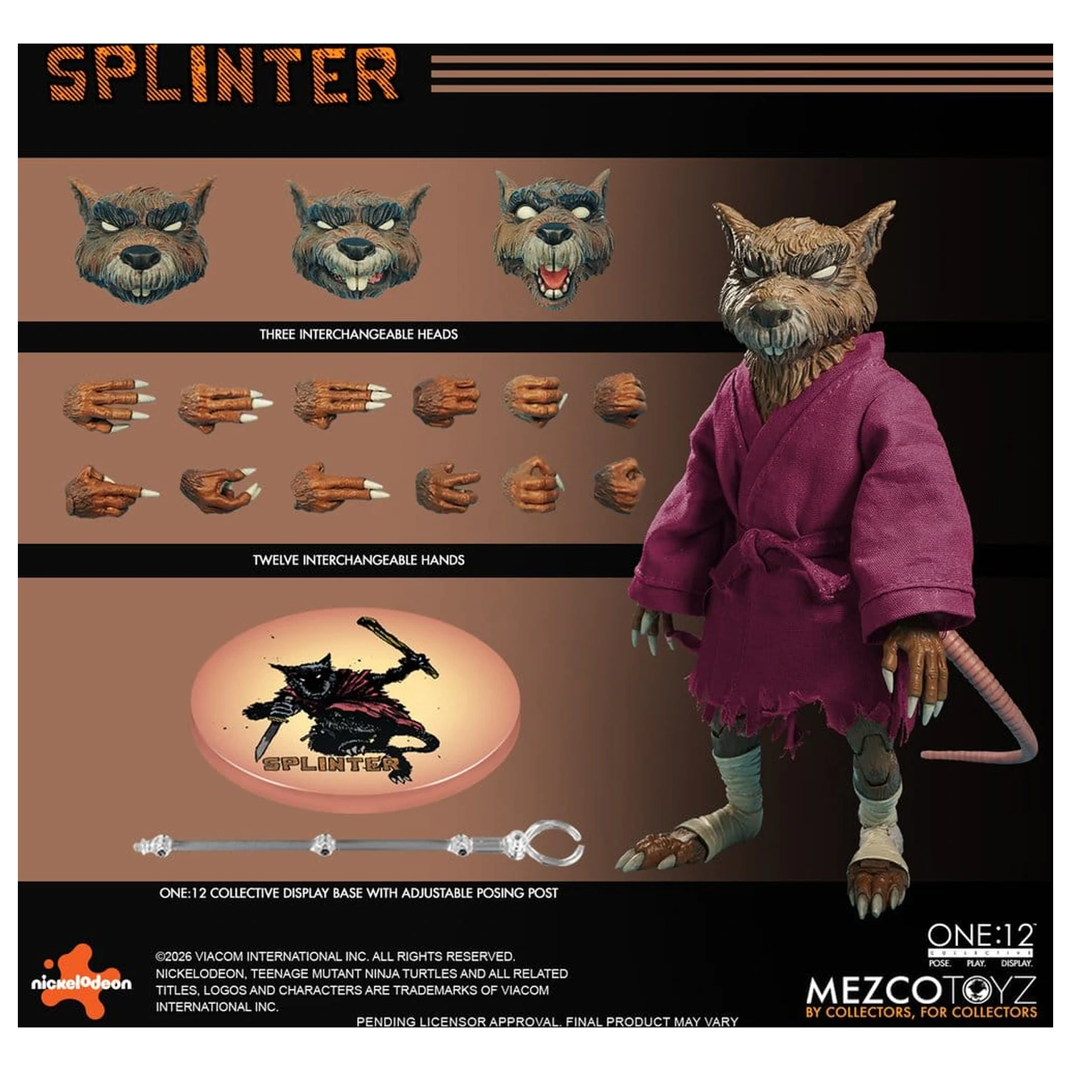 Teenage Mutant Ninja Turtles One:12 Collective Action Figur 1/12 Splinter 17 cm Produktfoto