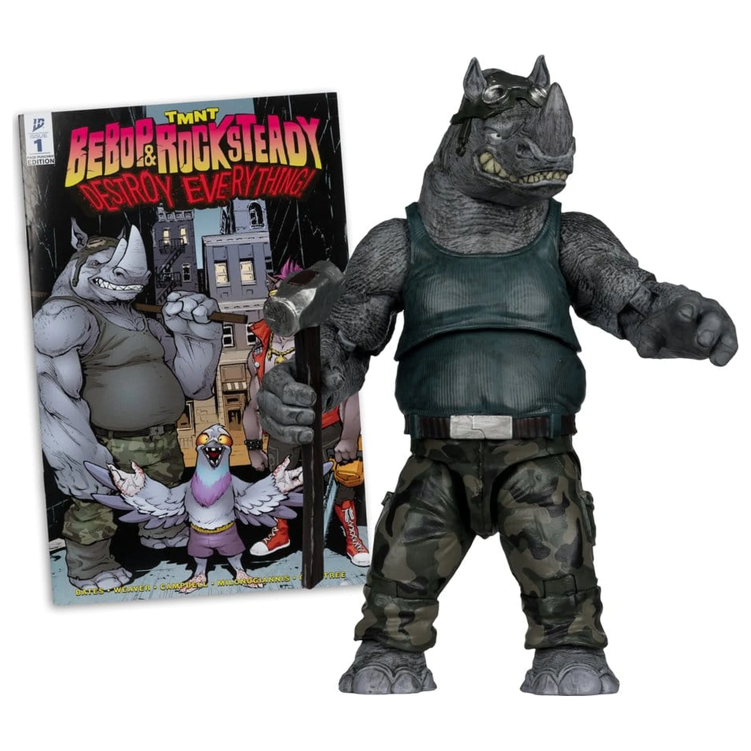 Teenage Mutant Ninja Turtles Page Punchers Actionfigur Rocksteady 17 cm Produktfoto