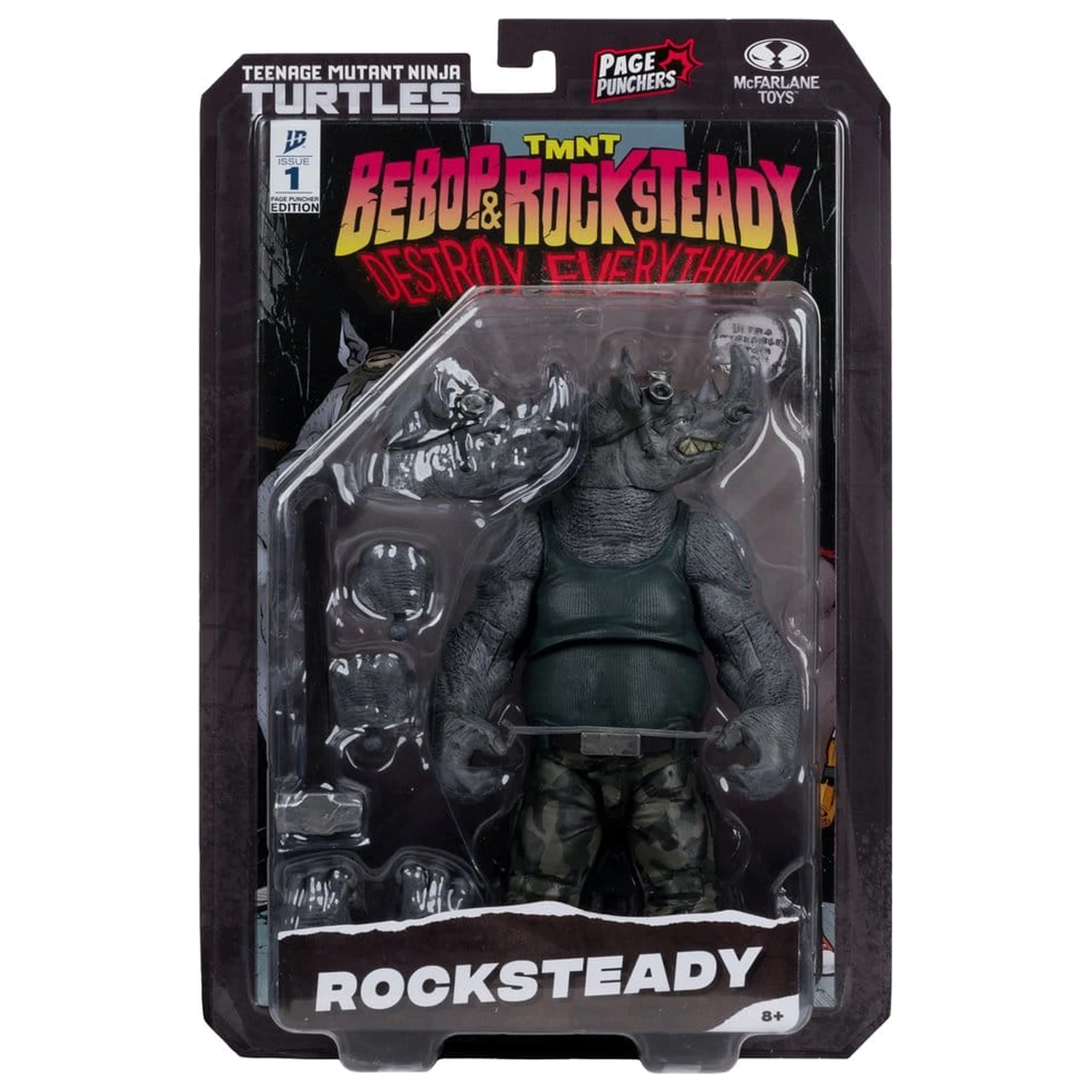 Teenage Mutant Ninja Turtles Page Punchers Actionfigur Rocksteady 17 cm Produktfoto