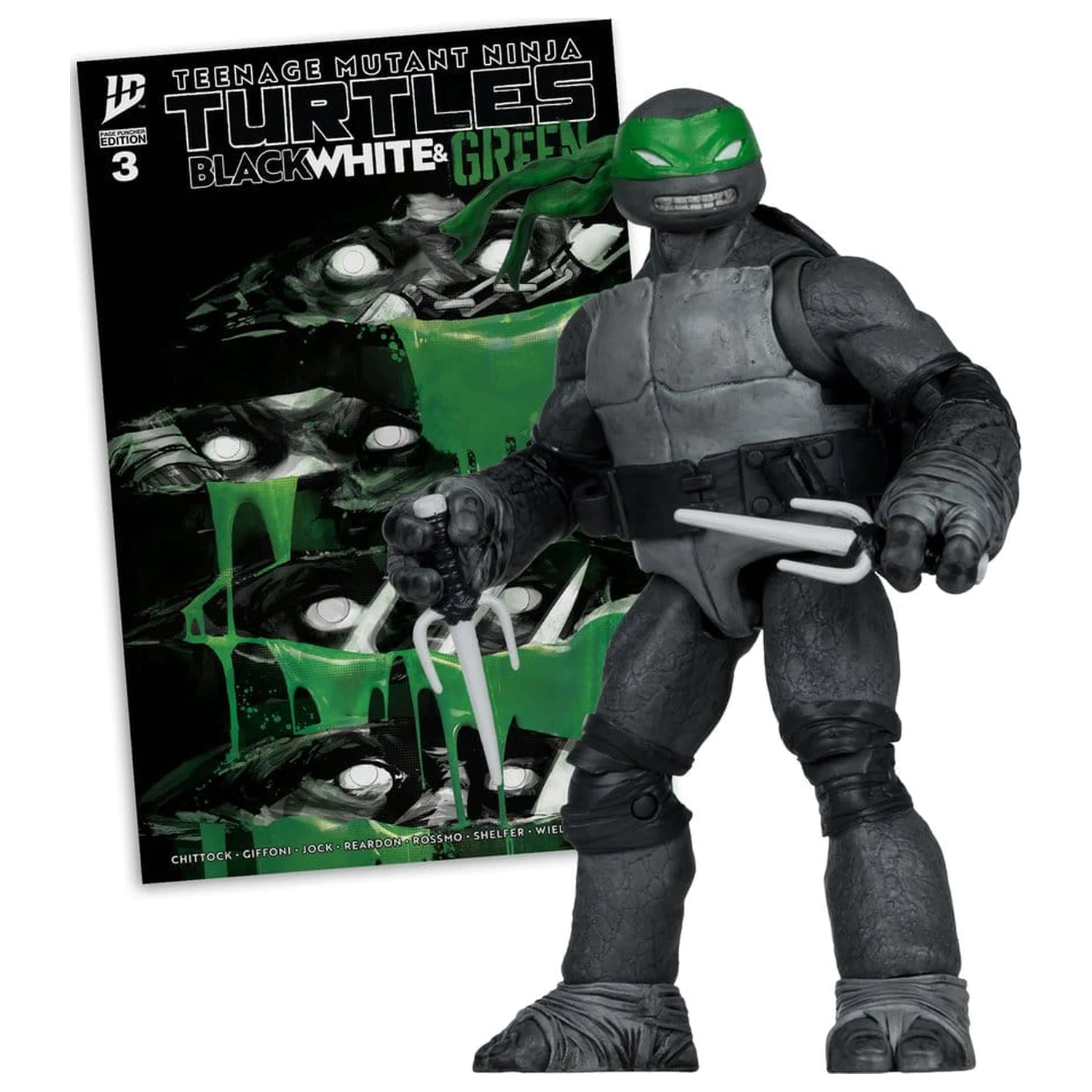 Teenage Mutant Ninja Turtles Page Punchers Action-Figur (Schwarz Weiß & Grün) (Rote Platin Edition) 13 cm Produktfoto