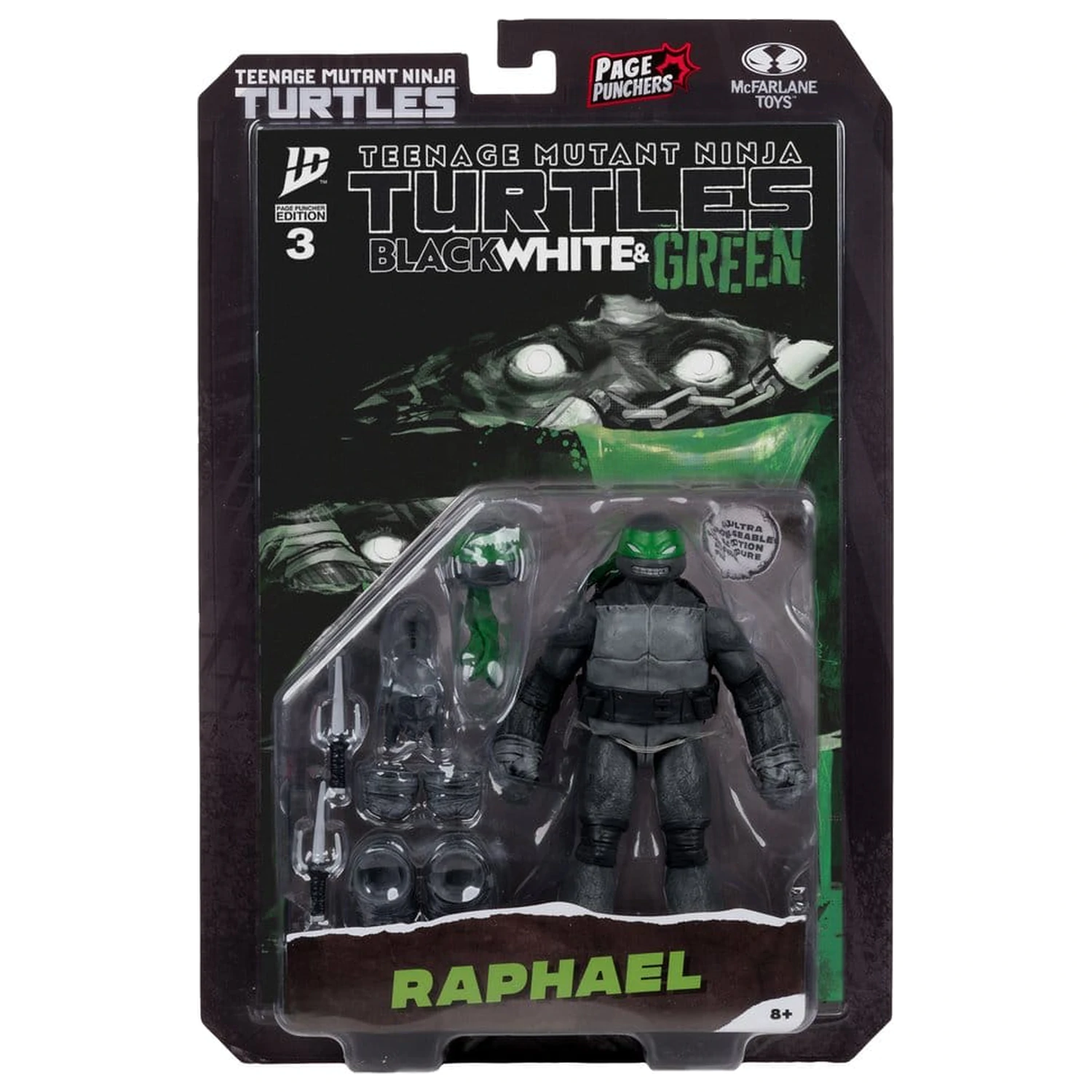 Teenage Mutant Ninja Turtles Page Punchers Action-Figur (Schwarz Weiß & Grün) (Rote Platin Edition) 13 cm Produktfoto