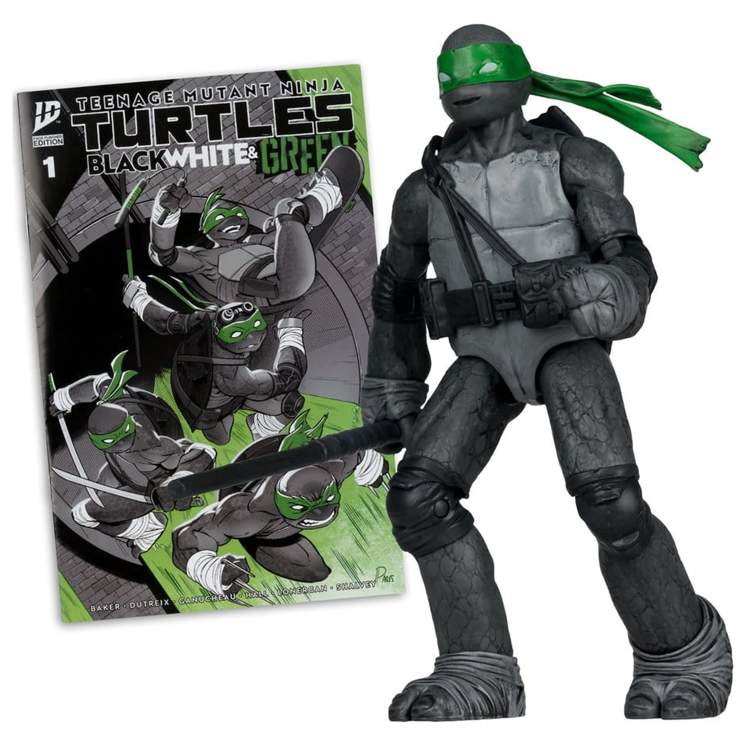 Teenage Mutant Ninja Turtles Page Punchers Actionfigur Donatello (Schwarz Weiß & Grün ) (Red Platinum Edition) 13 cm Produktfoto