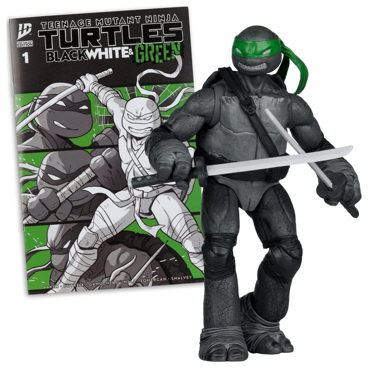 Teenage Mutant Ninja Turtles Page Punchers Actionfigur Leonardo (Black White & Green) (Red Platinum Edition) 13 cm Produktfoto