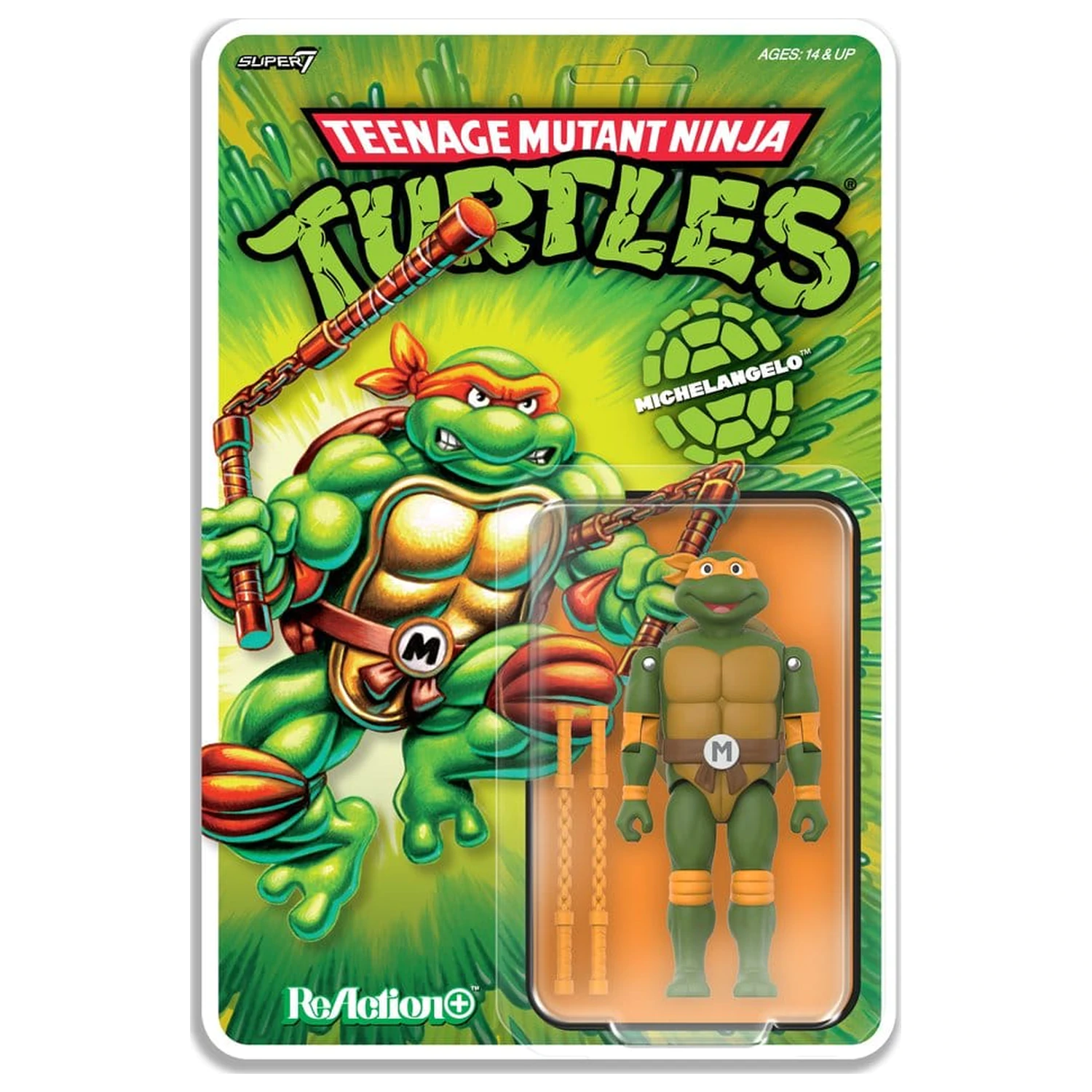 Teenage Mutant Ninja Turtles ReAction+ Action Figur Welle 02 Michelangelo Produktfoto