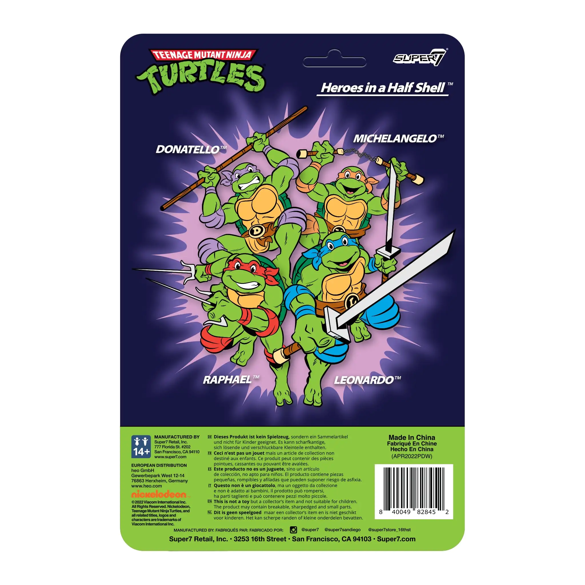 Teenage Mutant Ninja Turtles  ReAction Actionfigur Donatello 10 cm termékfotó