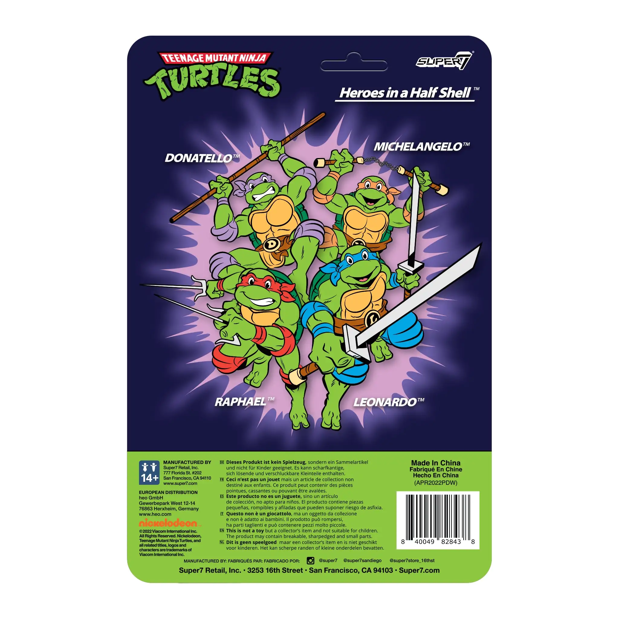 Teenage Mutant Ninja Turtles  ReAction Actionfigur Leonardo 10 cm termékfotó