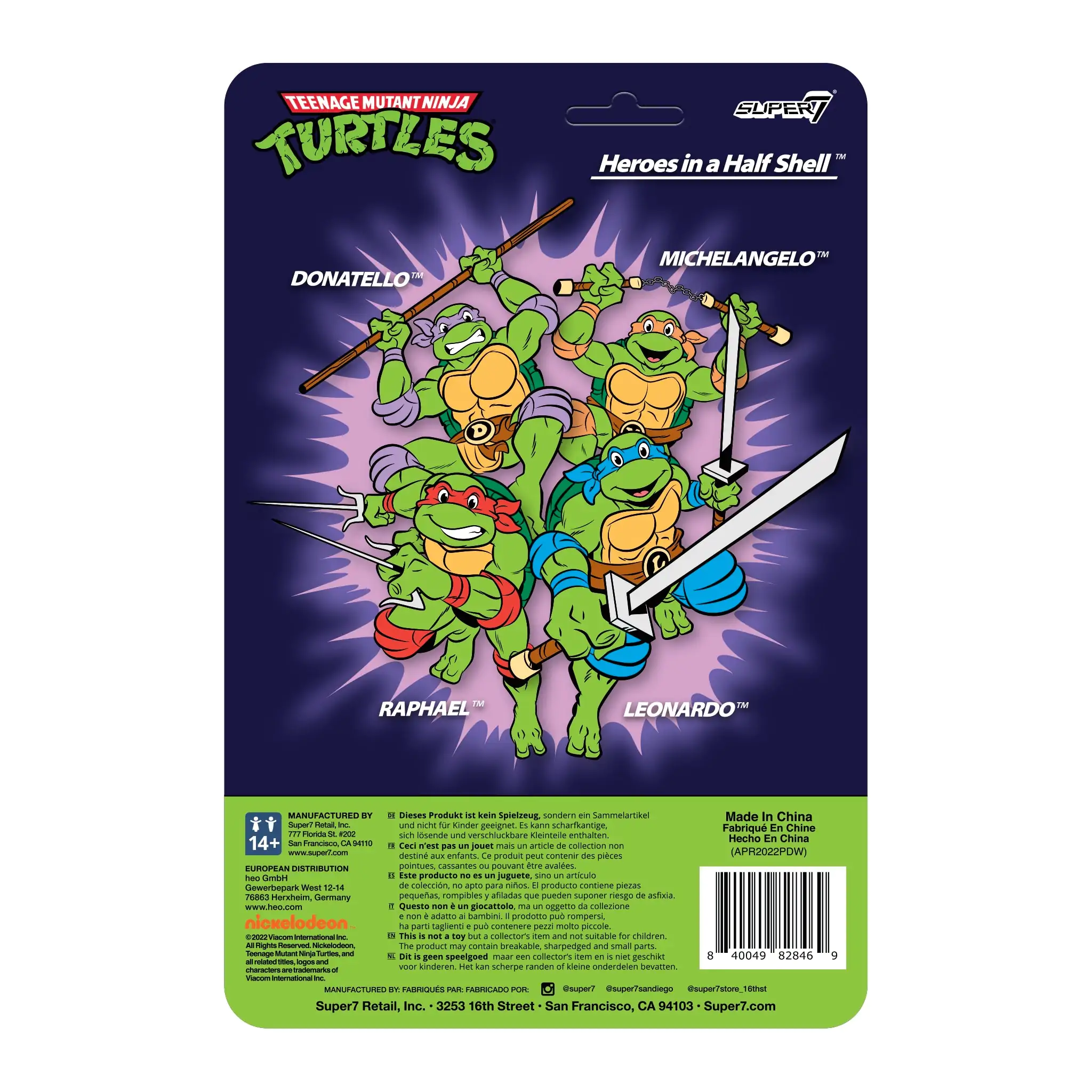 Teenage Mutant Ninja Turtles  ReAction Actionfigur Michelangelo 10 cm termékfotó