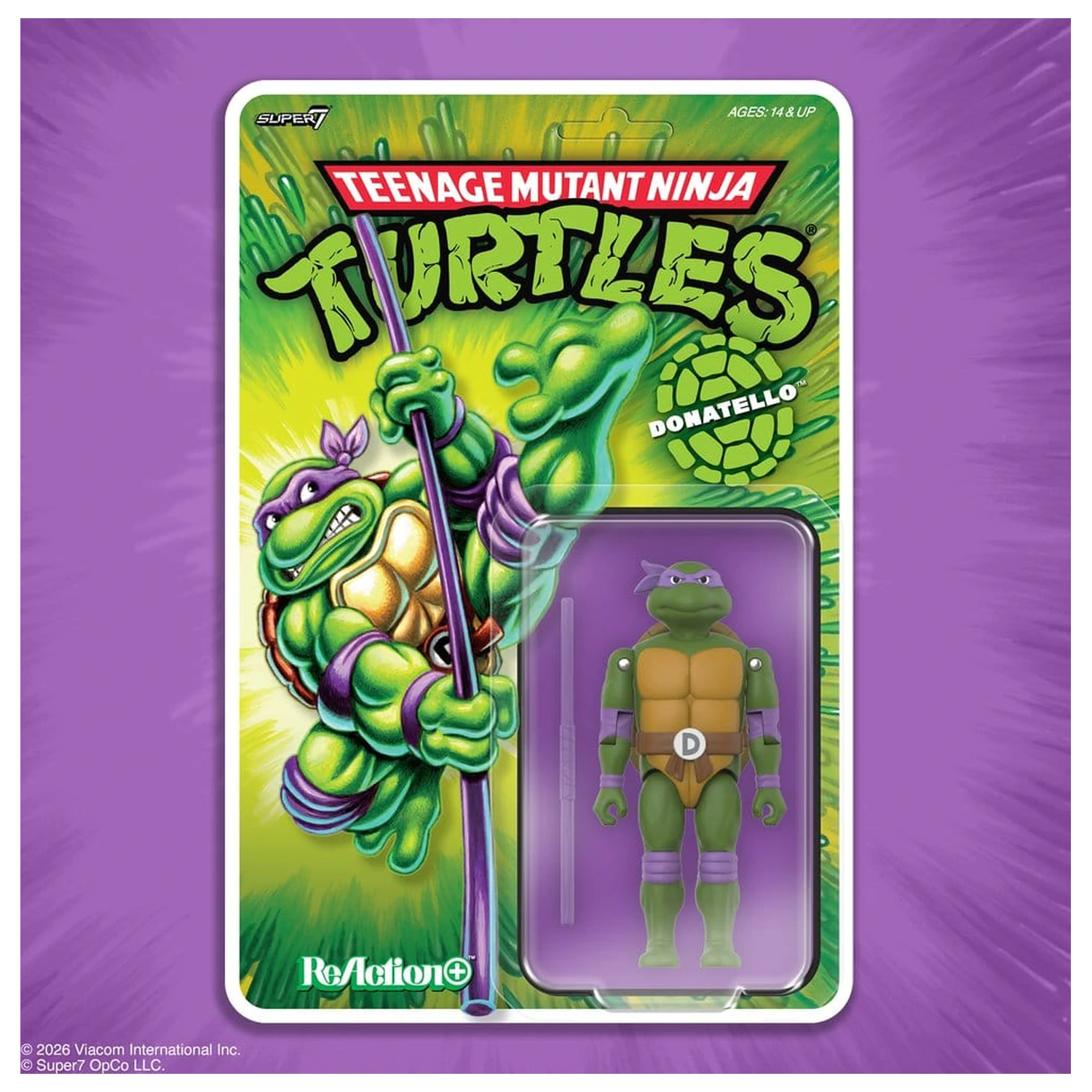 Teenage Mutant Ninja Turtles ReAction+ Actionfigur Welle 01 Donatello Produktfoto