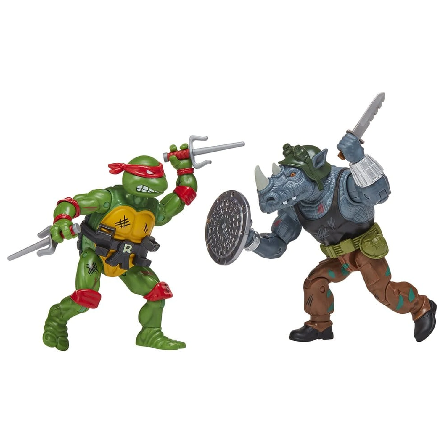 Teenage Mutant Ninja Turtles: Remastered Action-Figuren Raphael gegen Rocksteady Produktfoto