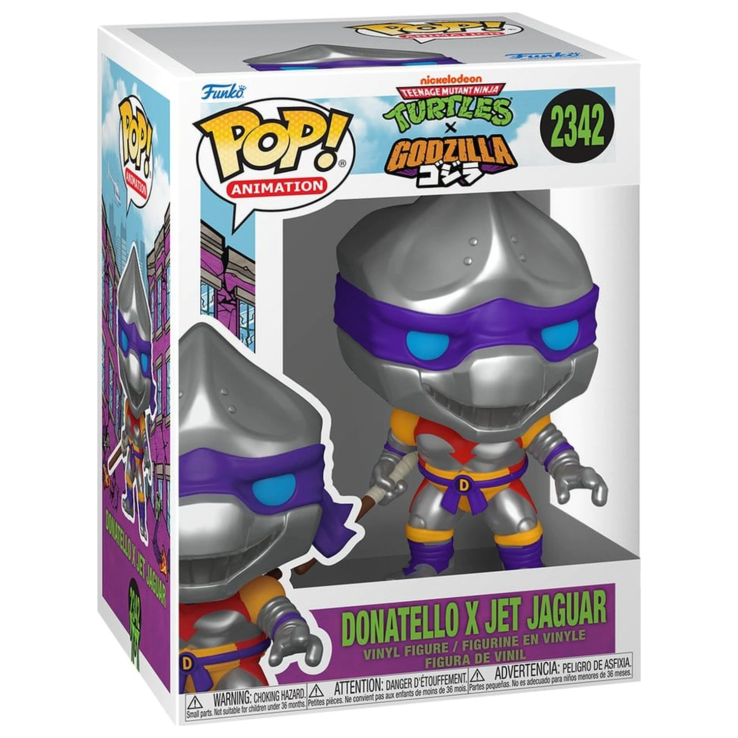 Teenage Mutant Ninja Turtles x Godzilla Funko POP! Animation Vinyl Figur Donatello x Jet Jaguar 9 cm Produktfoto
