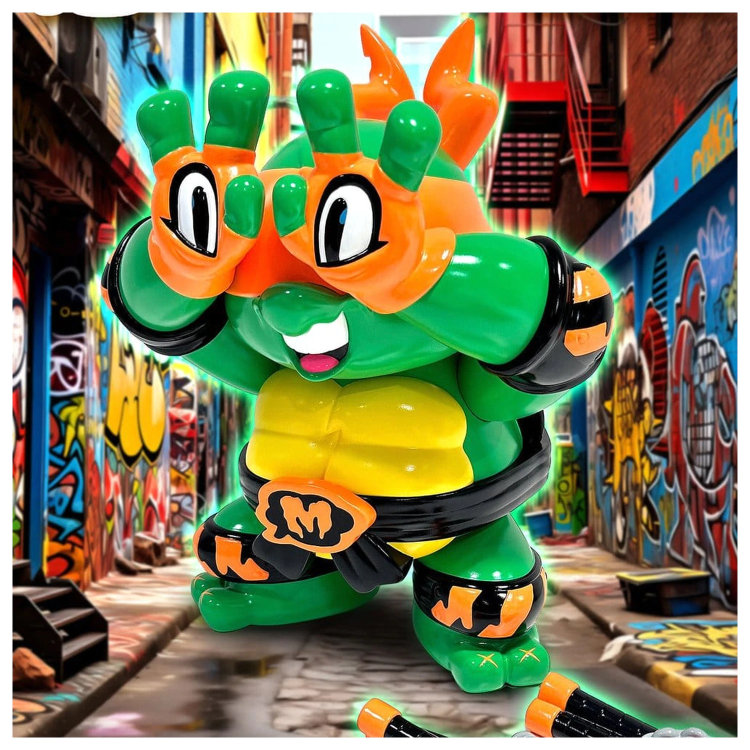 Teenage Mutant Ninja Turtles x Grape Brain Vinyl Figur Michelangelo 24 cm Produktfoto