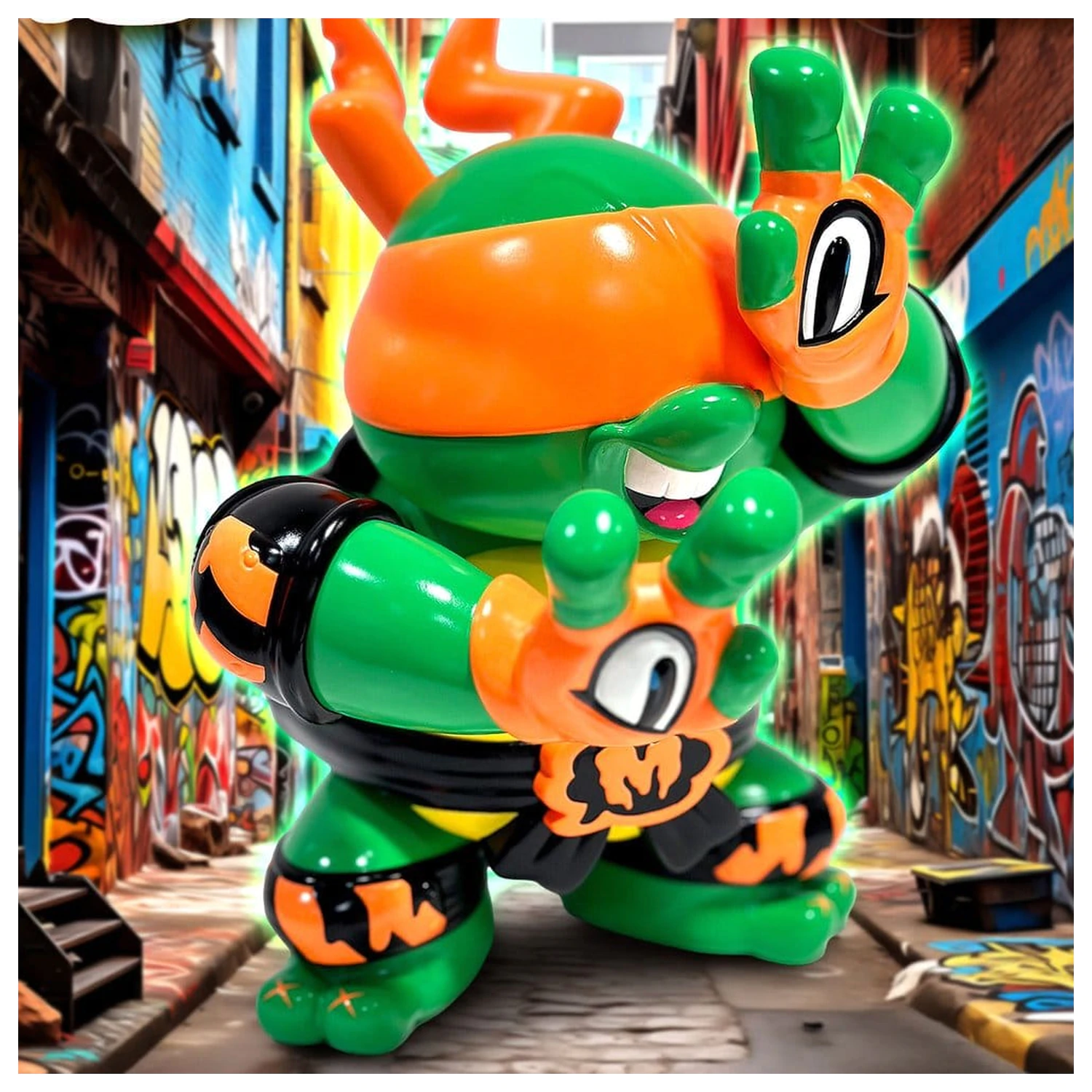 Teenage Mutant Ninja Turtles x Grape Brain Vinyl Figur Michelangelo 24 cm Produktfoto