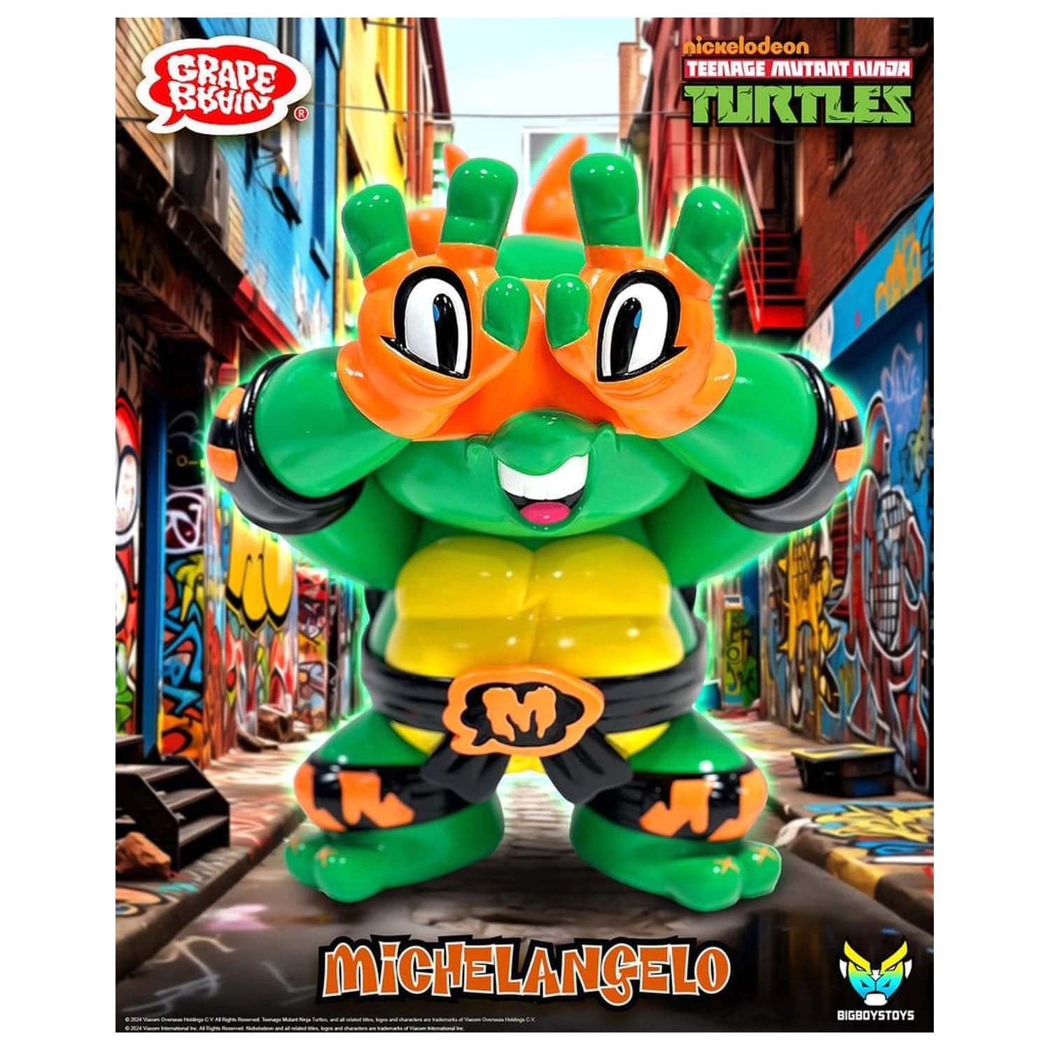Teenage Mutant Ninja Turtles x Grape Brain Vinyl Figur Michelangelo 24 cm Produktfoto