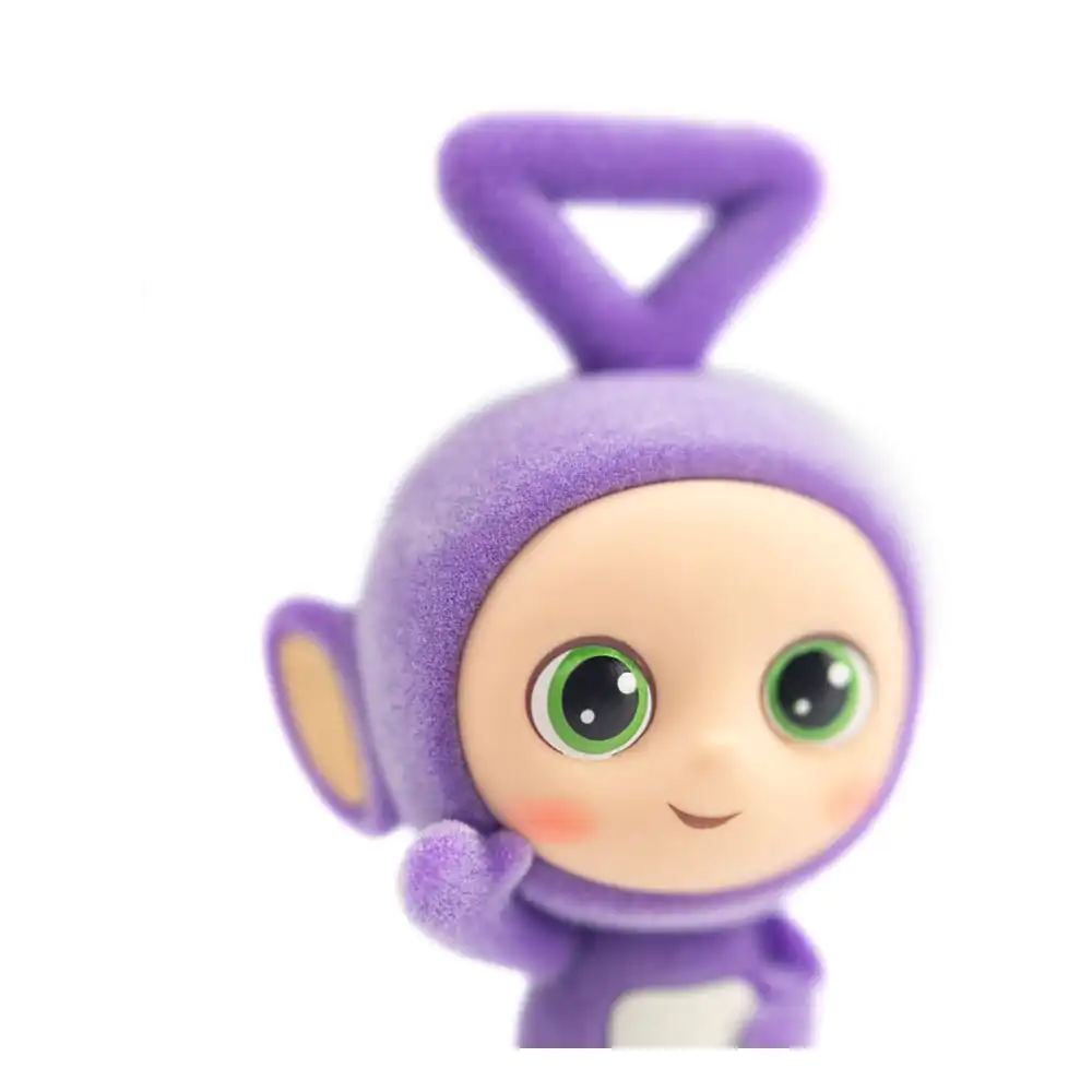 Teletubbies Cheebee Minifigur Tinky Winky Flocked 6 cm Produktfoto