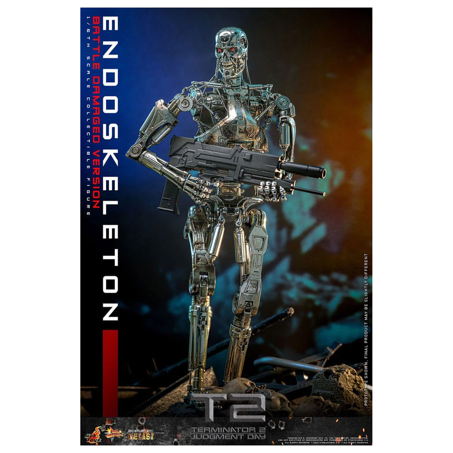 Terminator 2: Judgment Day Movie Masterpiece Action-Figur 1/6 Endoskeleton (Battle Damaged Version) 31 cm Produktfoto