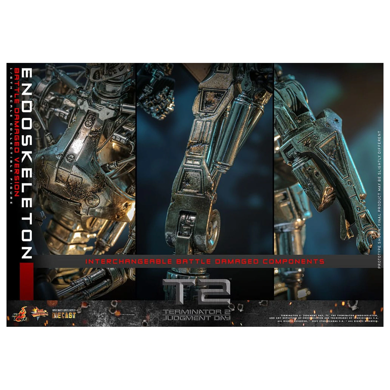 Terminator 2: Judgment Day Movie Masterpiece Action-Figur 1/6 Endoskeleton (Battle Damaged Version) 31 cm Produktfoto