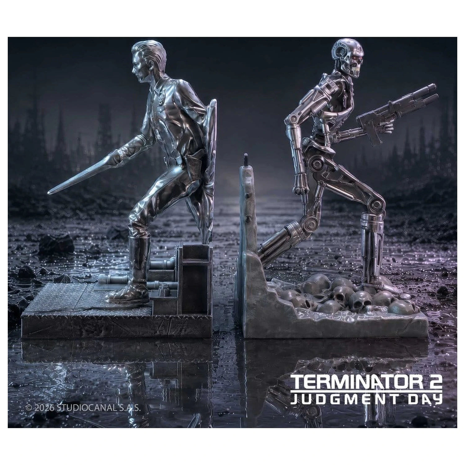 Terminator 2 Buchstützen T-1000 vs T-800 19 cm Produktfoto