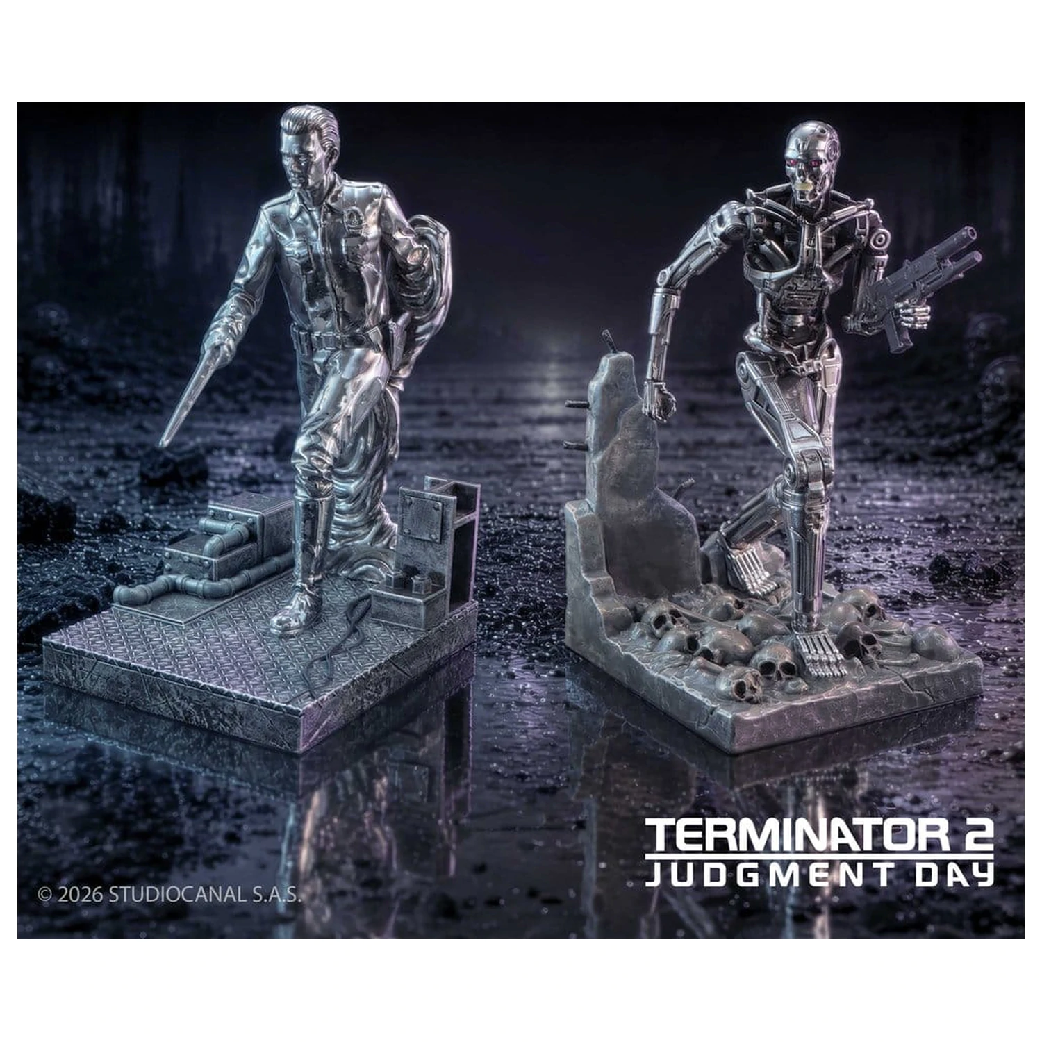 Terminator 2 Buchstützen T-1000 vs T-800 19 cm Produktfoto