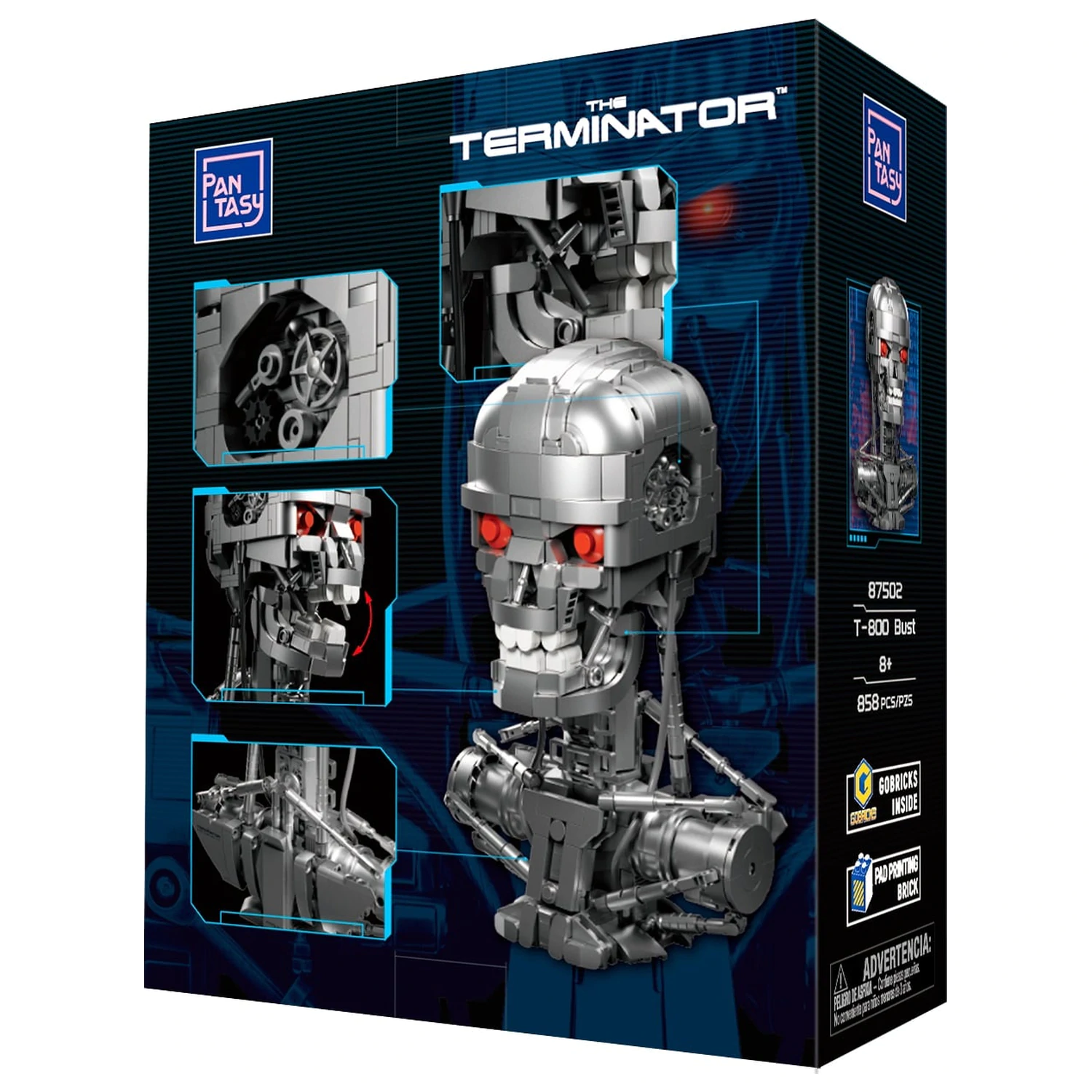 Terminator T-800 Büste Bausatz Bausteine 858 Teile Produktfoto