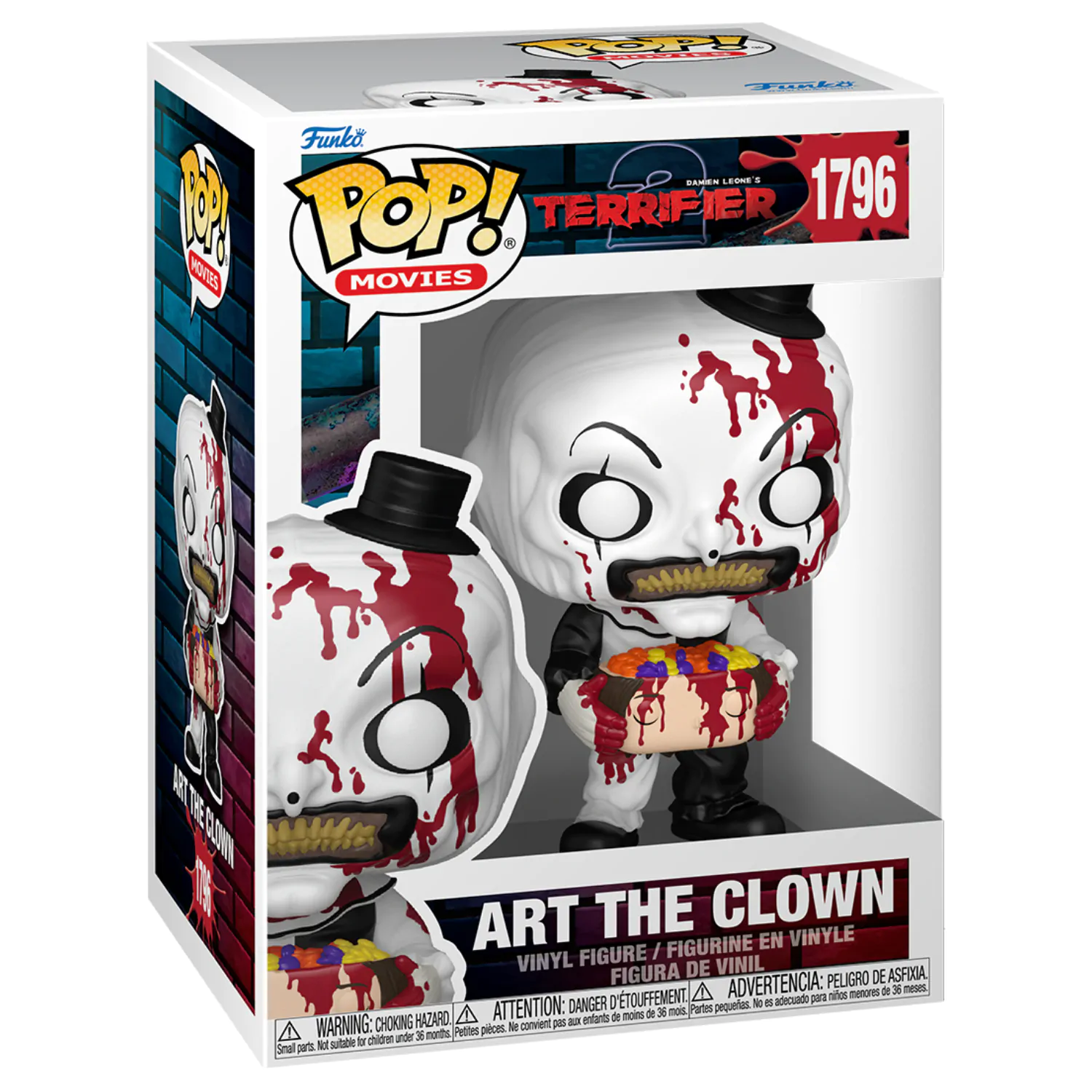 Terrifier 2 Funko POP! Movies Vinyl Figur Art the Clown mit Süßigkeiten gefülltem Kopf 9 cm Produktfoto