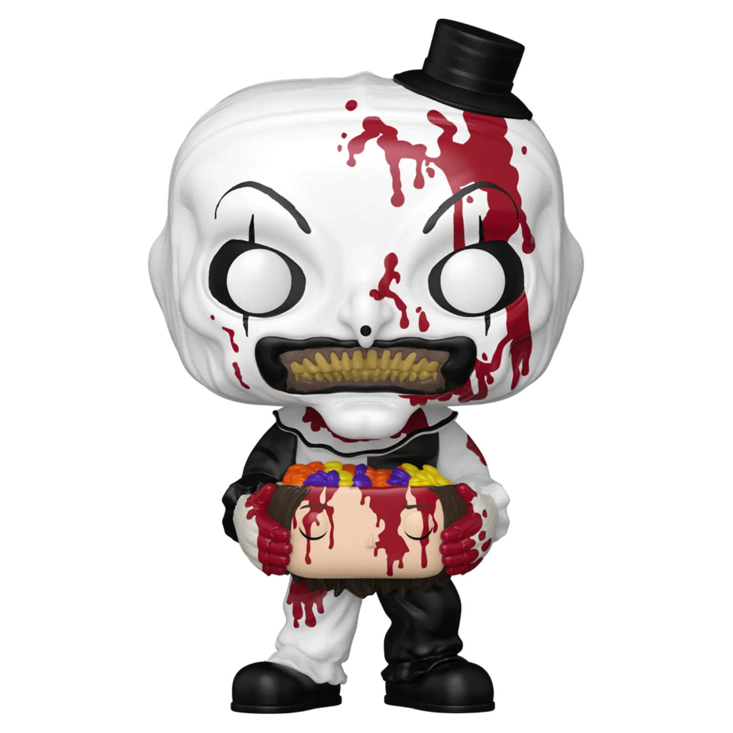 Terrifier 2 Funko POP! Movies Vinyl Figur Art the Clown mit Süßigkeiten gefülltem Kopf 9 cm Produktfoto