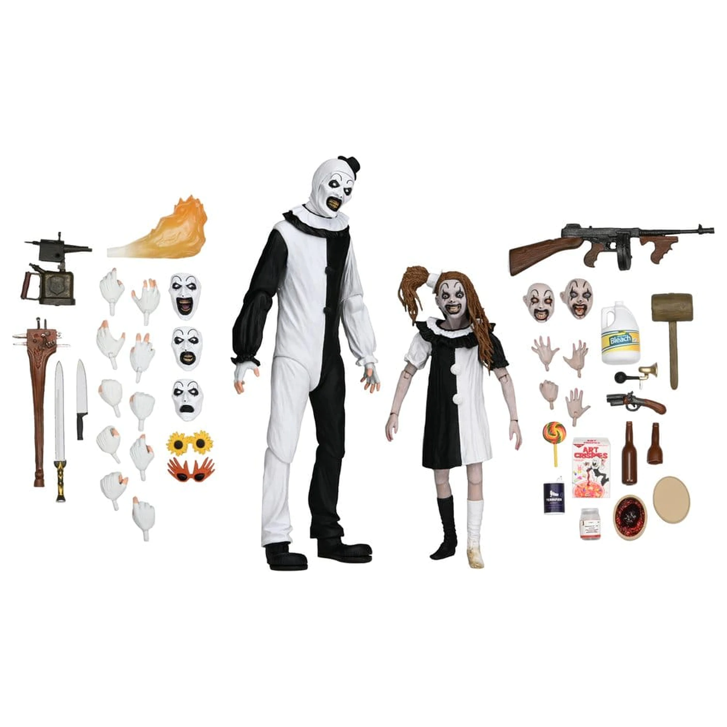 Terrifier 2 2er-Pack Action-Figuren Ultimate Art the Clown & Little Pale Girl 18 cm Produktfoto